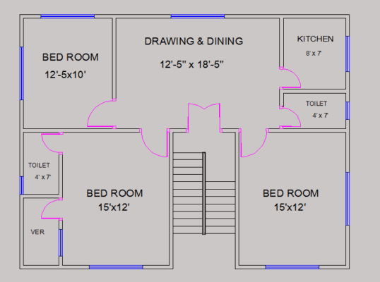 3 bedroom 3d house design and plan