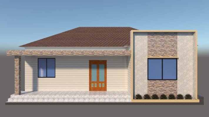 3 BHK Tin shed House Design Ideas in Village