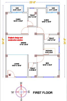 4bhk Small house design and plan