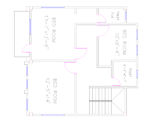 Low Costing 3 BHK Duplex House Design and Plan