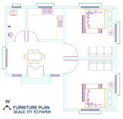2 bedroom house plan