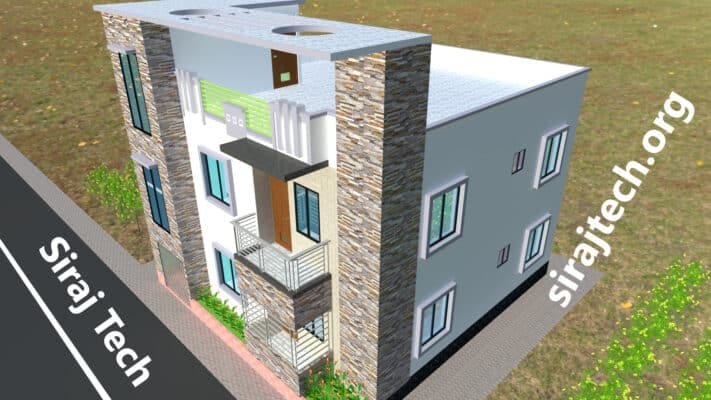 2 storey house design in Bangladesh | ৩ রুমের ২ তলা ঘরের ডিজাইন