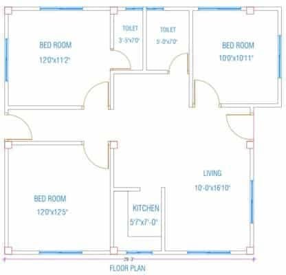 3 bedroom house design plan