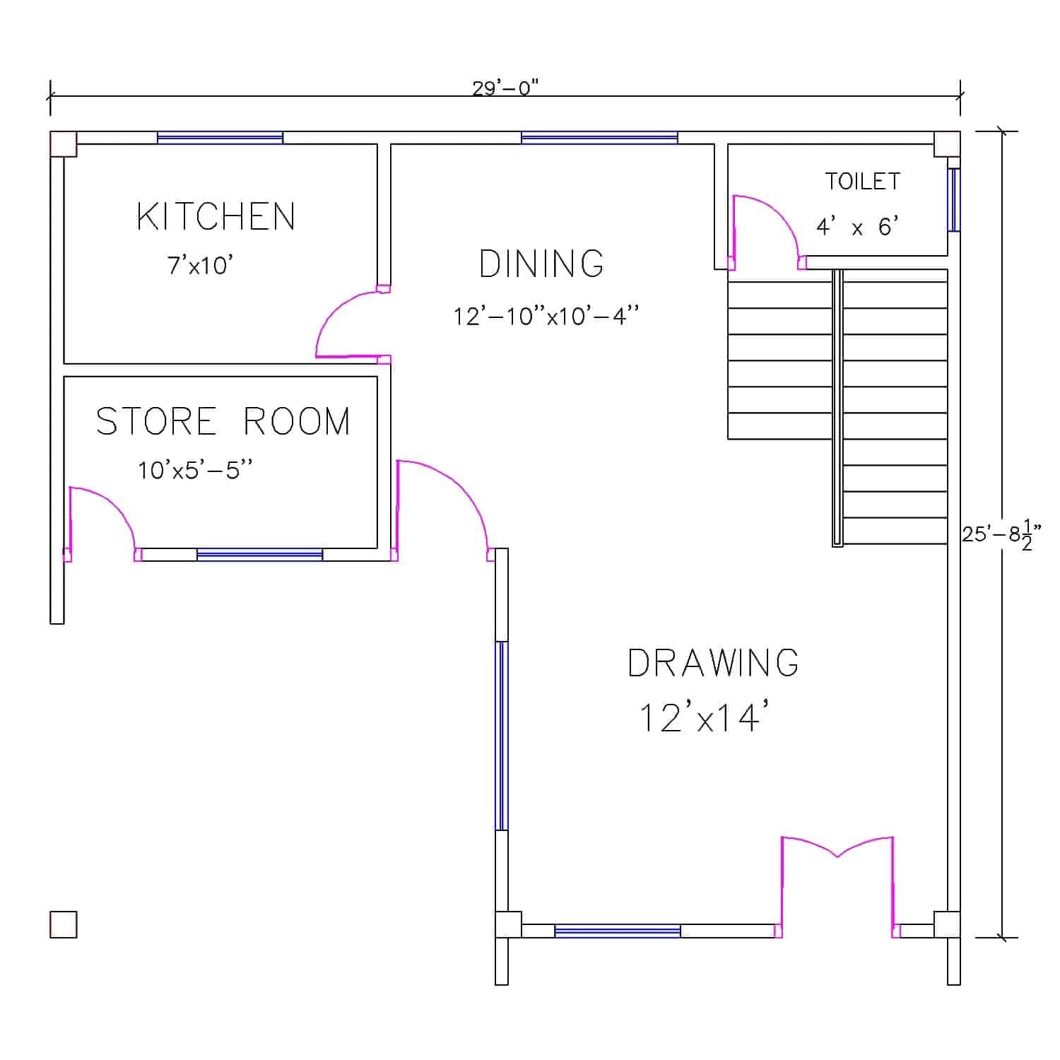 3 bedroom duplex house design | ৩ রুমের ডুপ্লেক্স বাড়ির নকশা 5