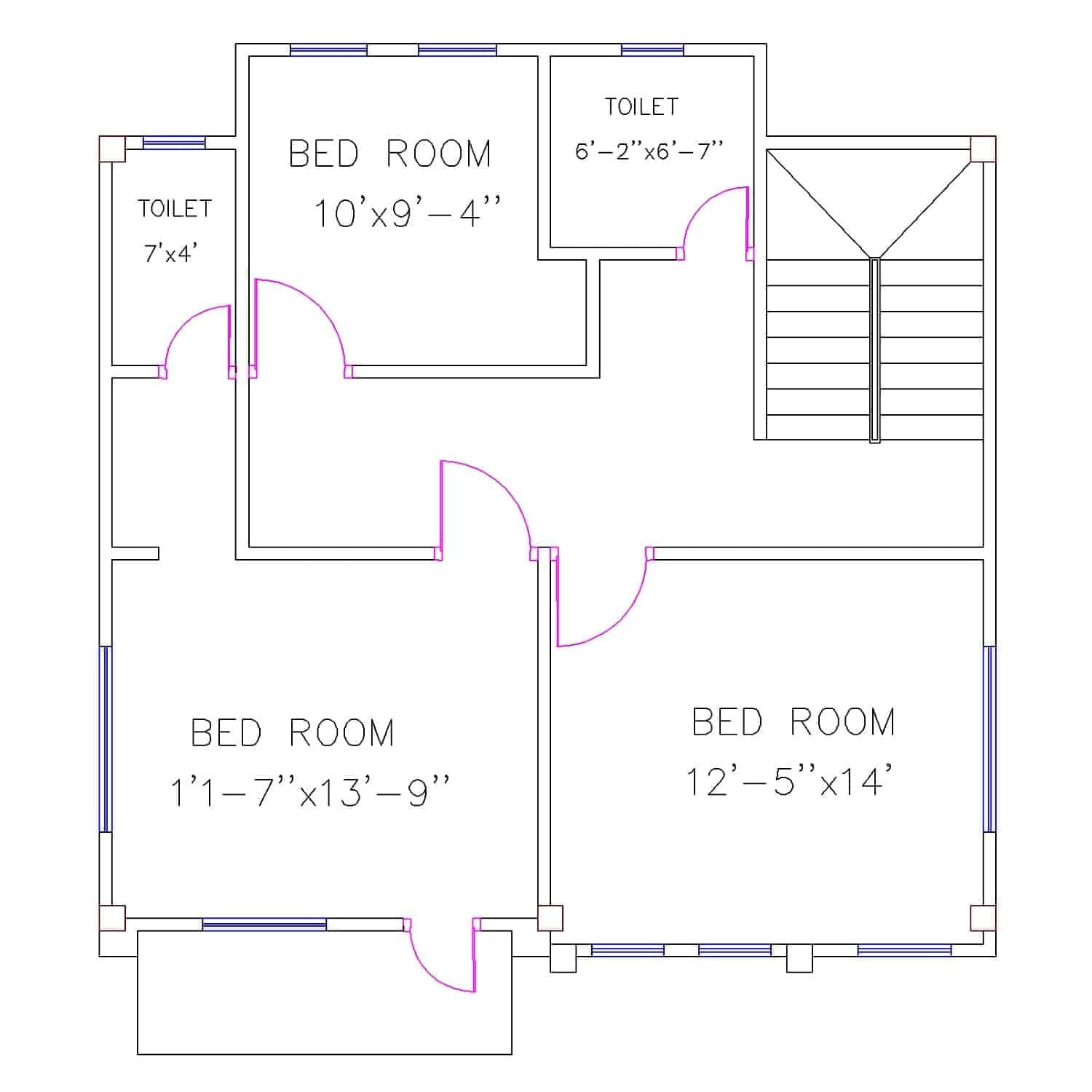 3 bedroom duplex house design | ৩ রুমের ডুপ্লেক্স বাড়ির নকশা 6
