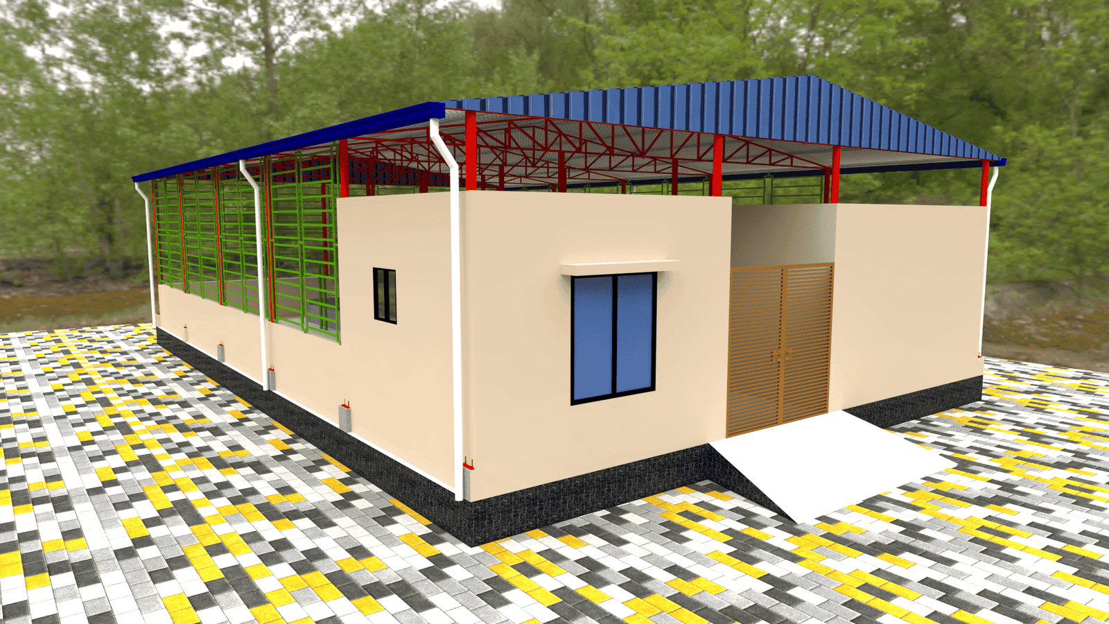 Small Cow Shed Plan – গরুর ঘর বা গরুর খামারের নকশা 2