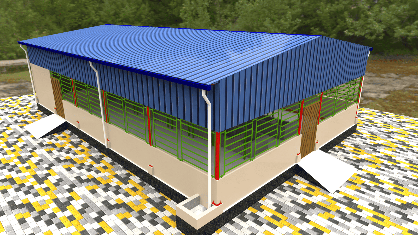 Small Cow Shed Plan – গরুর ঘর বা গরুর খামারের নকশা 4