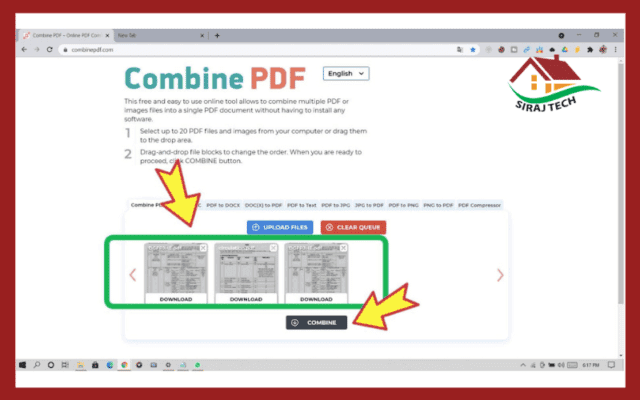 Convert multiple PDF files together into one PDF file online