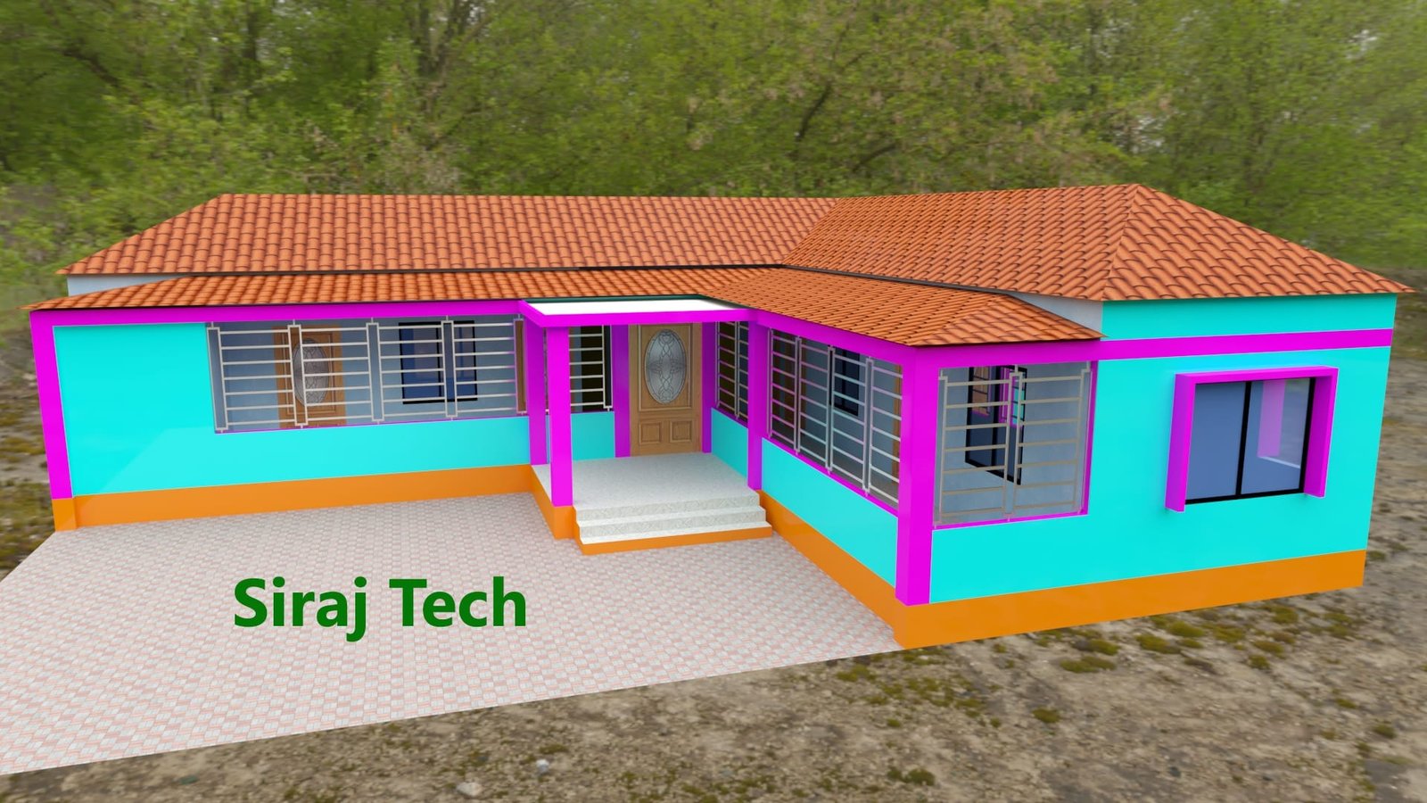 New modern L size house design in village | এল সাইজ টিনের ঘরের নকশা 2