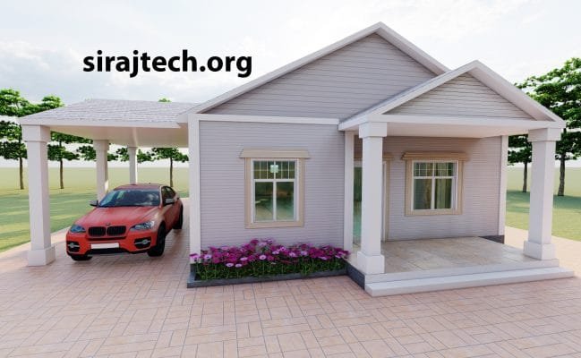 3 bedroom cottage house plan with car parking