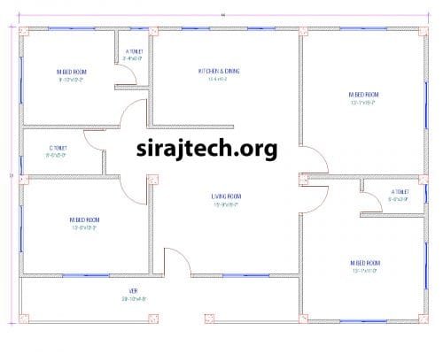 4 bedroom house plans Bangladesh style