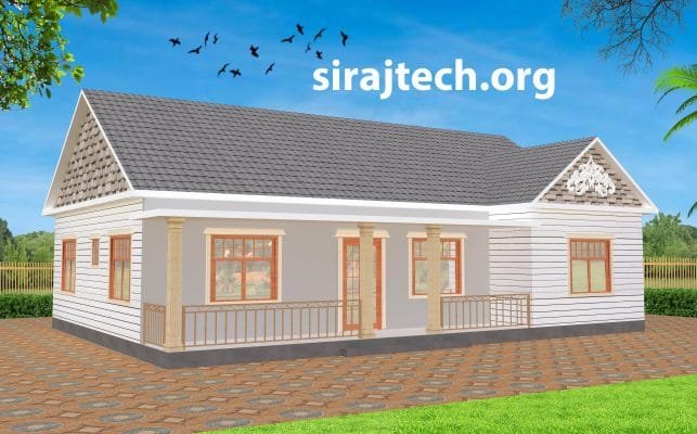 4 bedroom house plans in Bangladesh - গ্রামের বাড়ির ডিজাইন নকশা