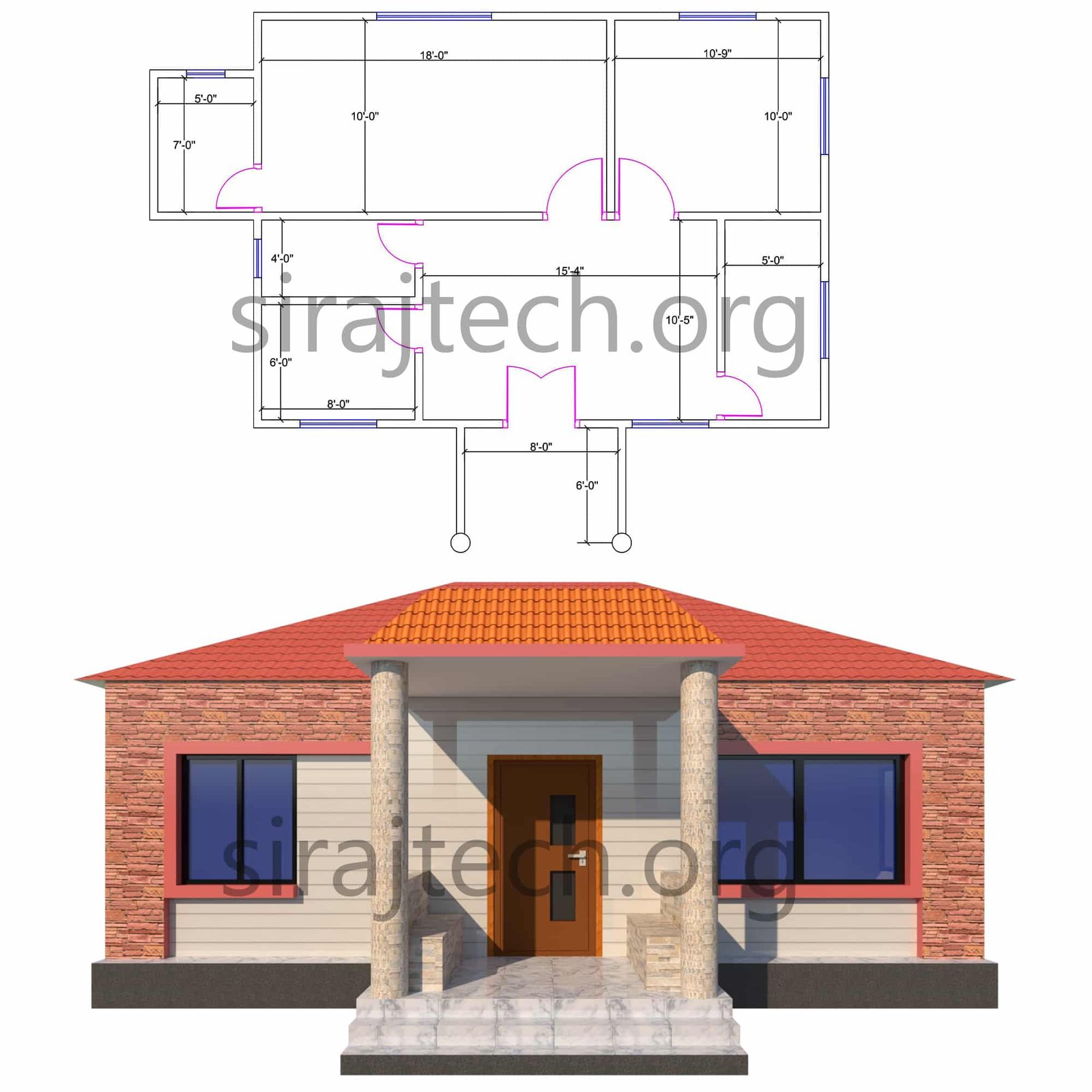 Simple house design with tin roof - সুন্দর বাড়ির ডিজাইন নকশা ছবি 2