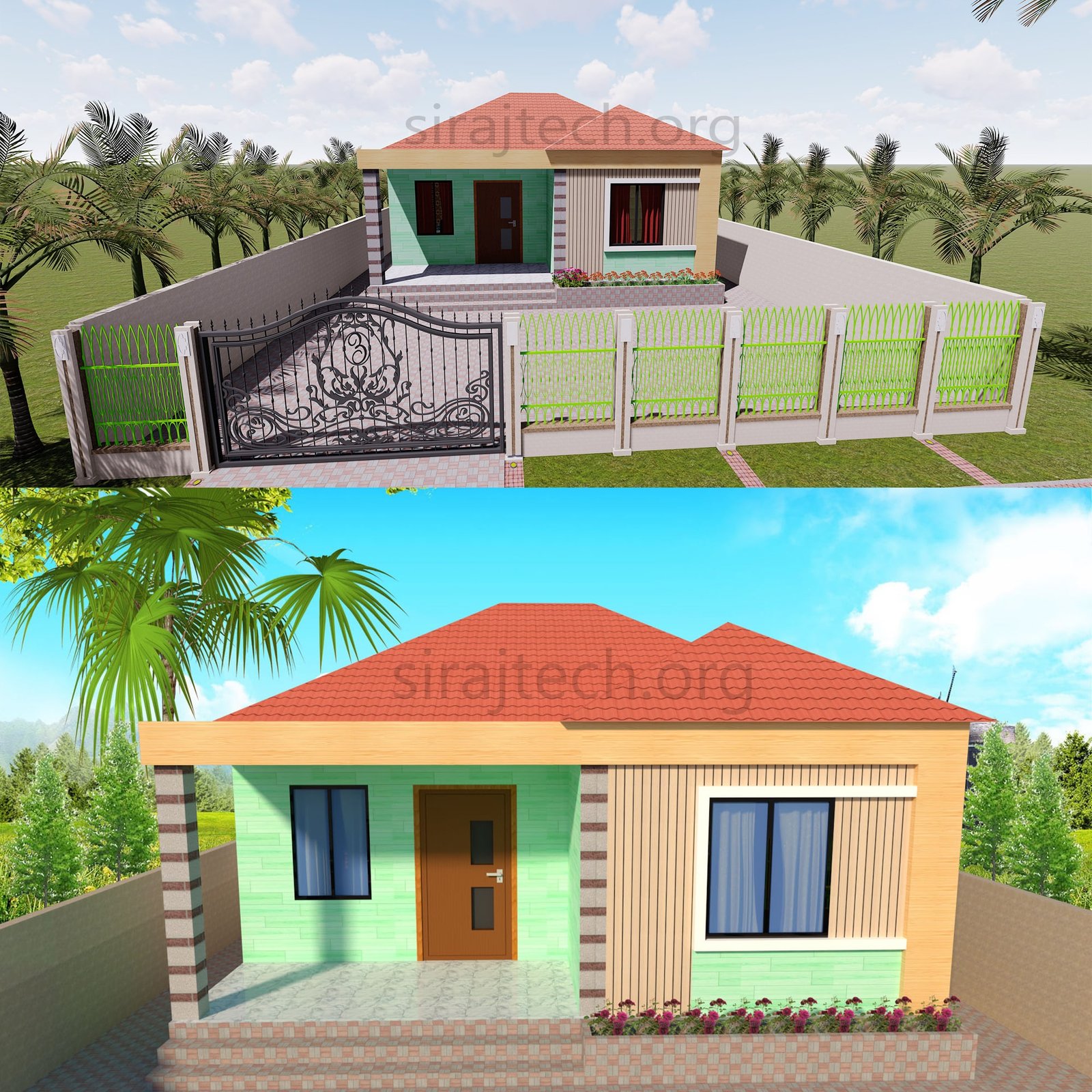 2 room house design in village। বিল্ডিং ডিজাইন নকশা 2