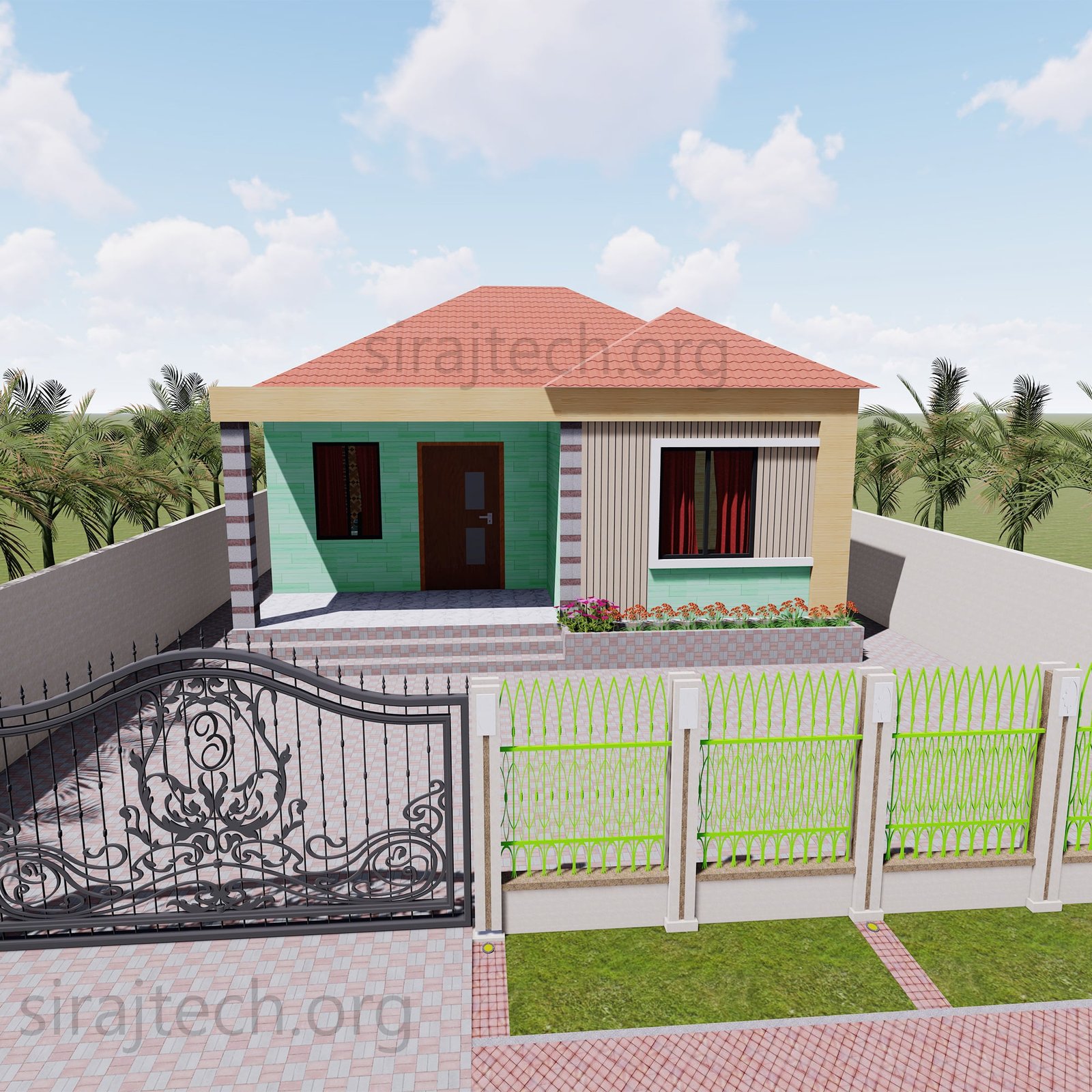 2 room house design in village। বিল্ডিং ডিজাইন নকশা 5