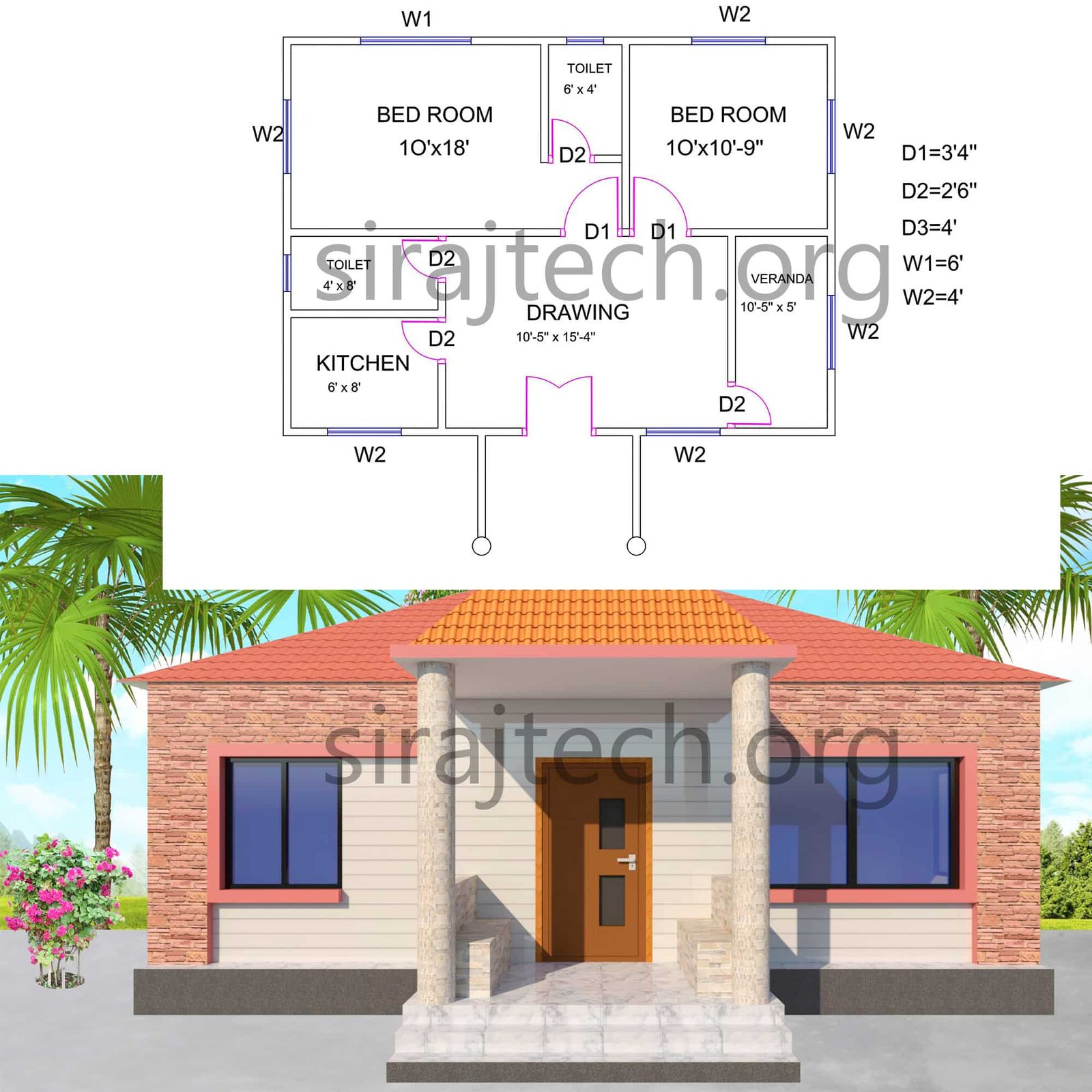 Simple house design with tin roof - সুন্দর বাড়ির ডিজাইন নকশা ছবি