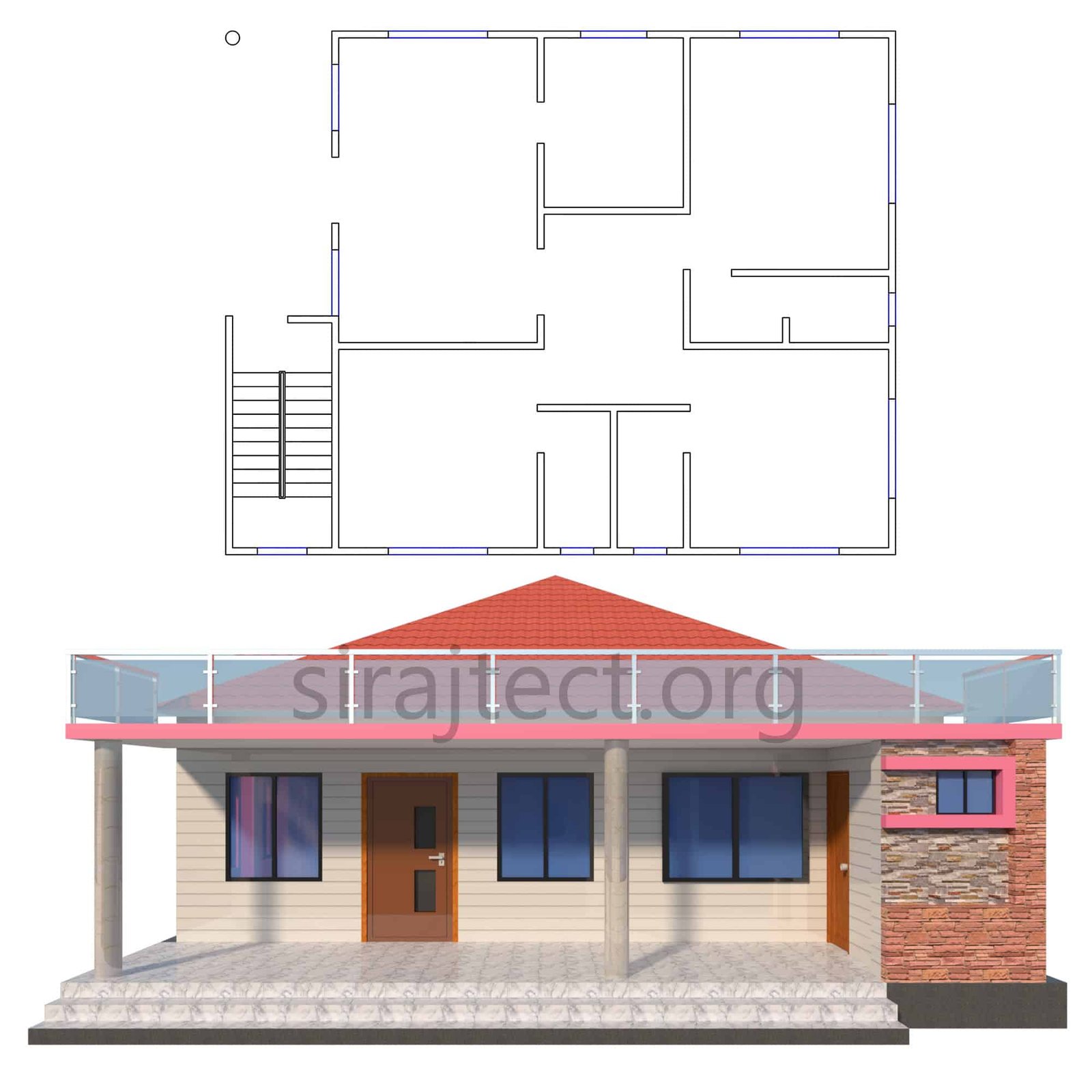 3 room house design in village - গ্রামের টিনের বাড়ির ডিজাইন 2