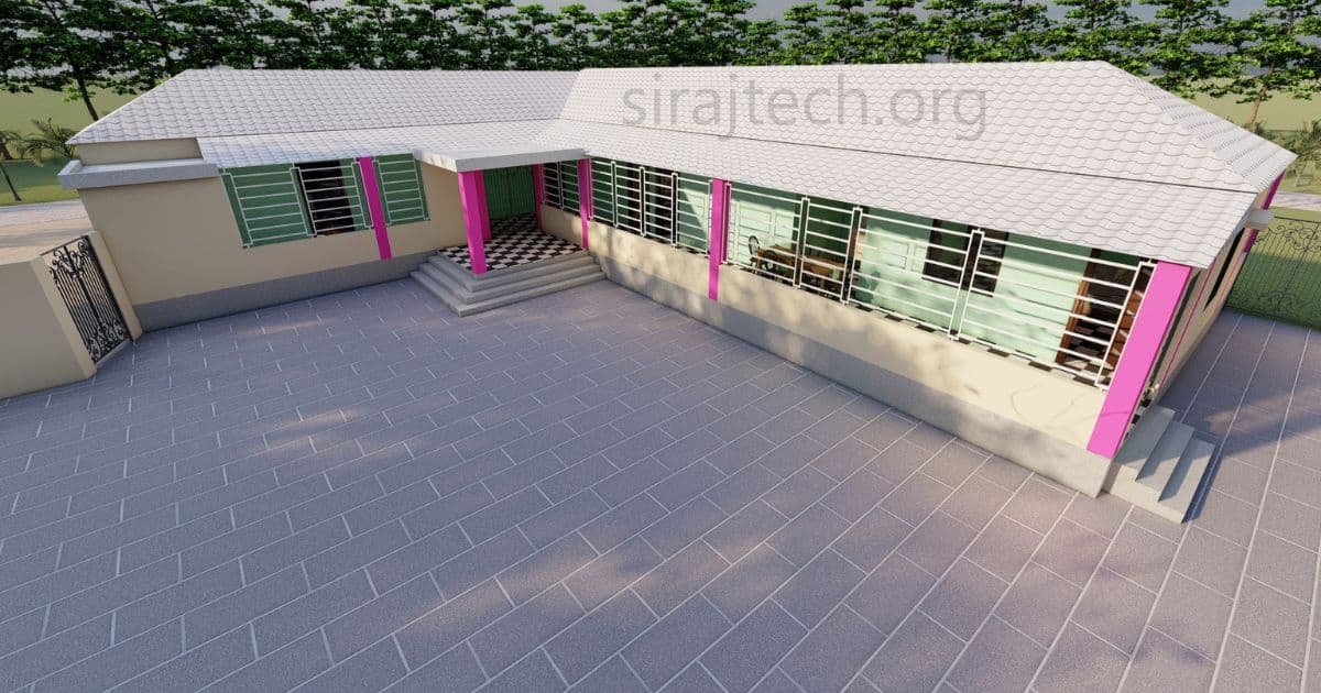 Modern l-shaped house design