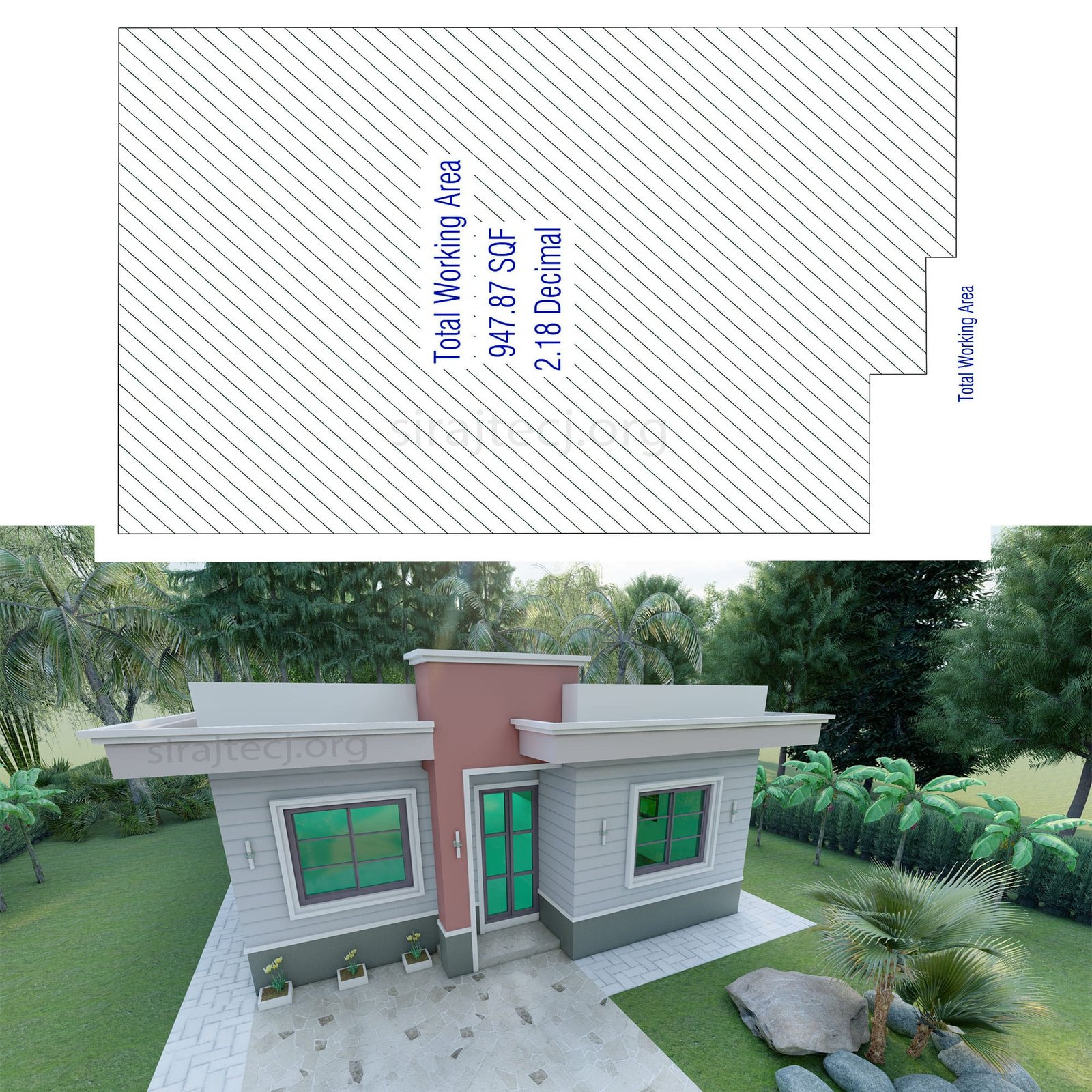 3 bedroom building plan - ৩ রুমের বাড়ির ডিজাইন 3