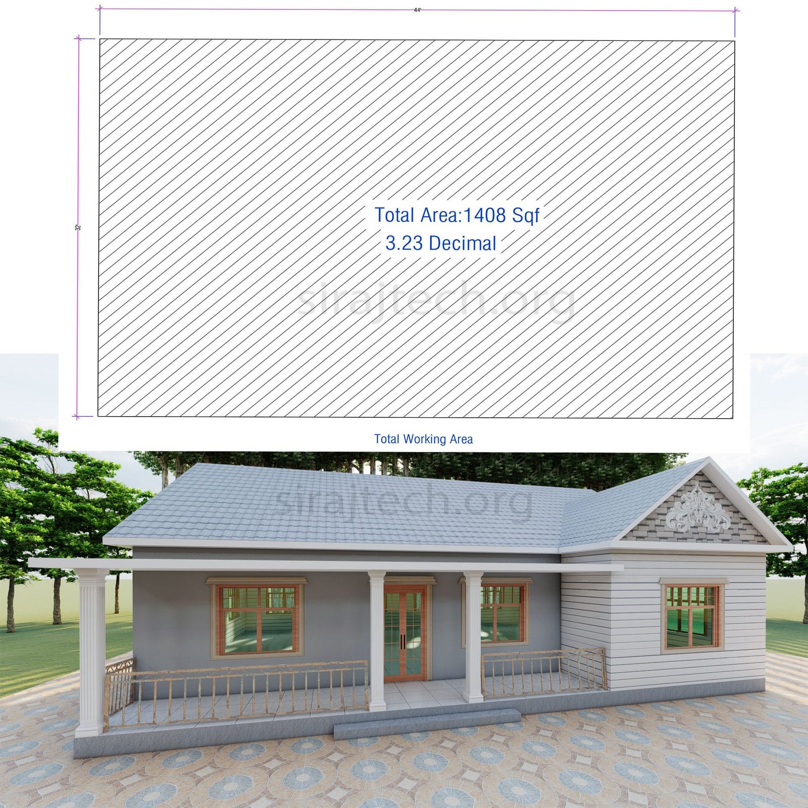 4 room house design in Bangladesh - আধুনিক 4 রুমের সেমি পাকা বাড়ি 3