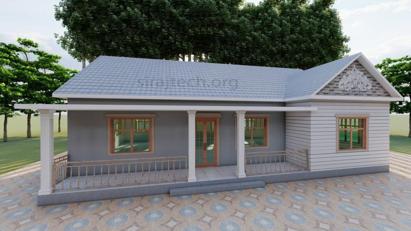 4 room house design in village