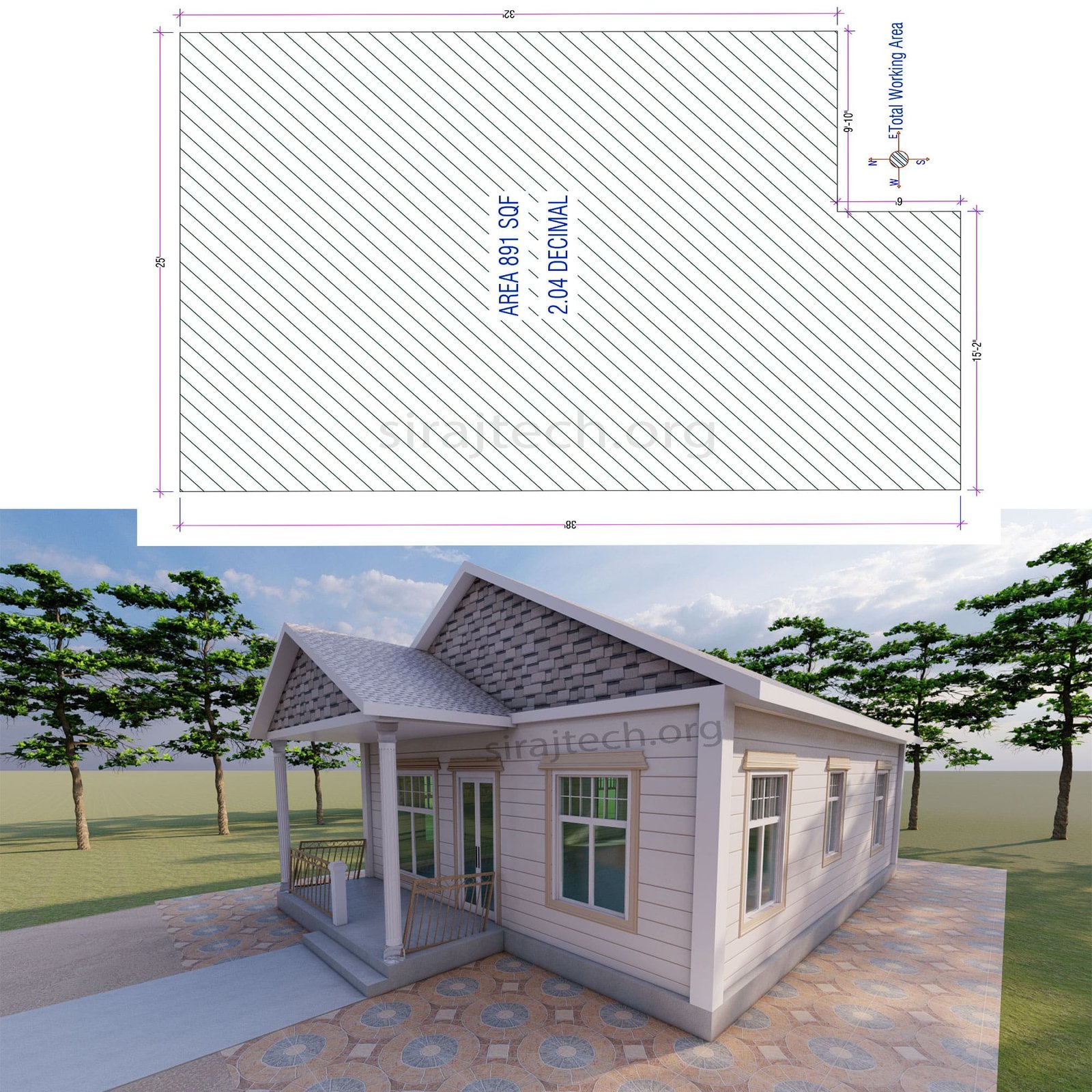 Simple 2 bedroom house plans - অল্প জায়গায় বাড়ির নকশা 3
