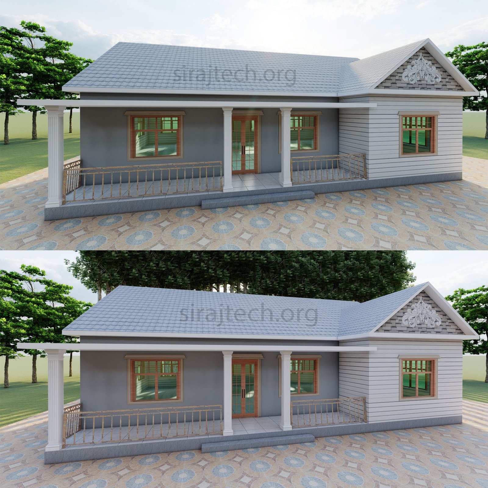 4 room house design in Bangladesh - আধুনিক 4 রুমের সেমি পাকা বাড়ি 4