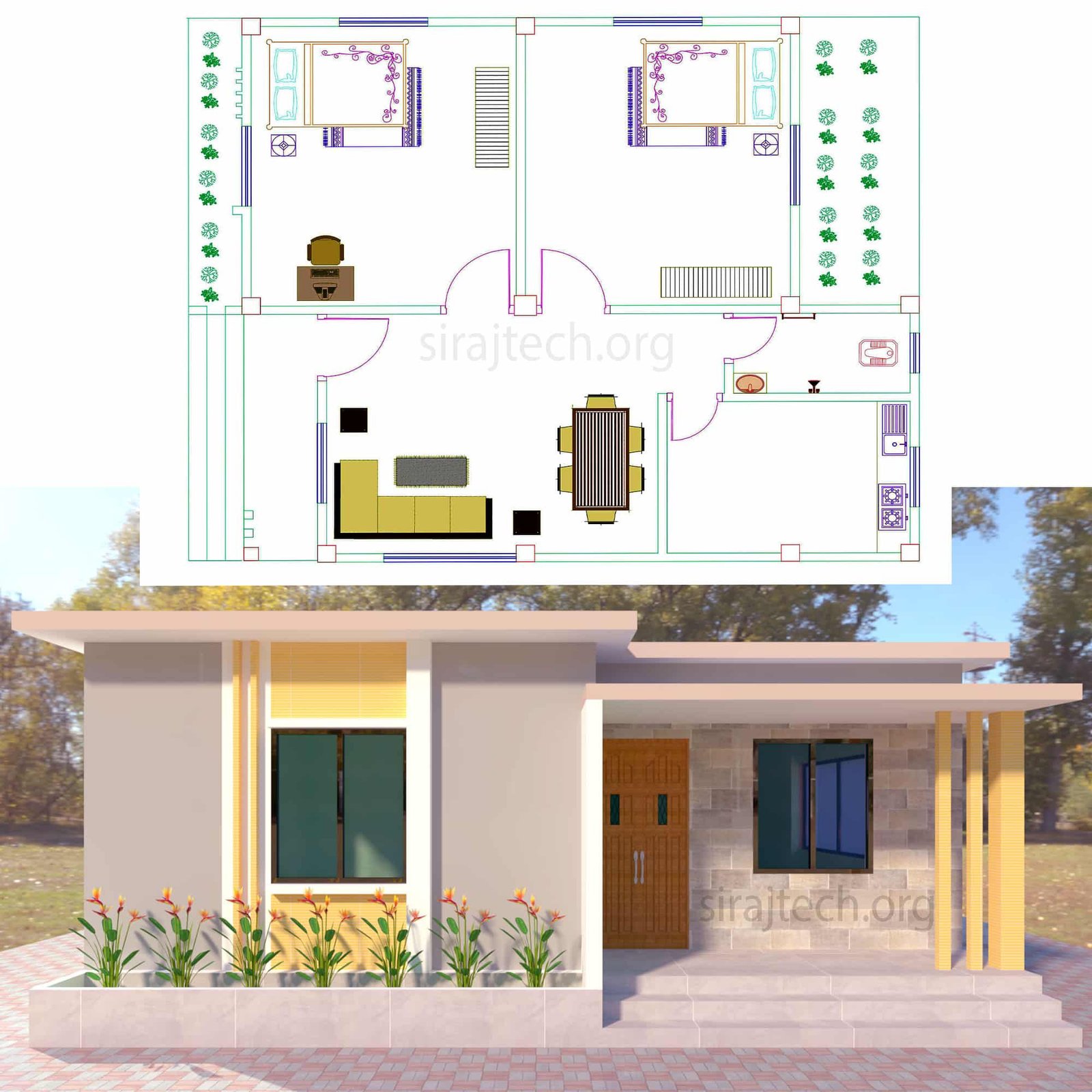 Modern two bedroom house plans | স্বপ্নের বাড়ির ডিজাইন