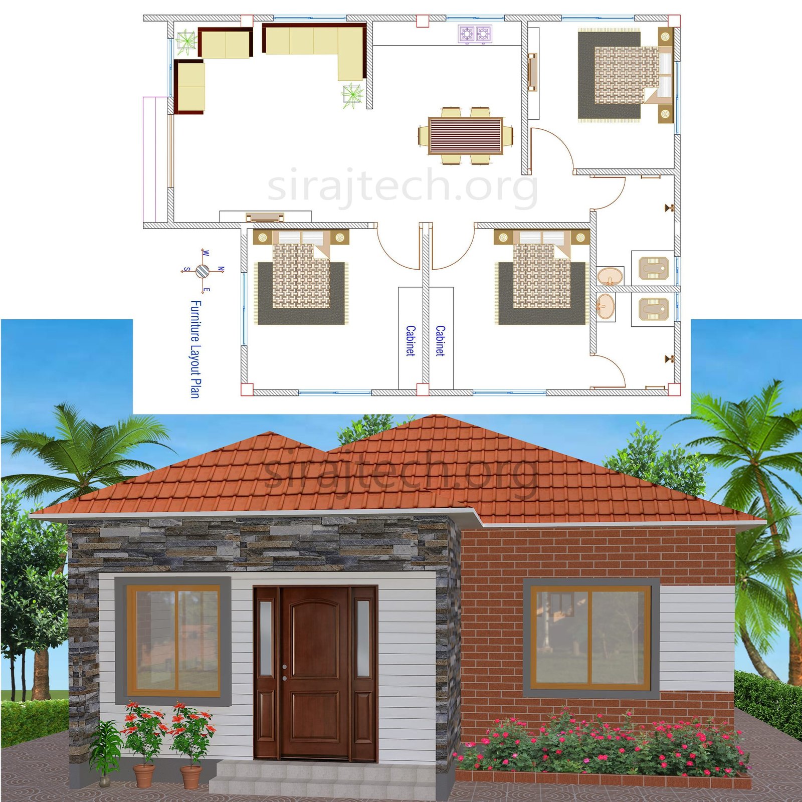 Simple house designs 3 bedrooms - তিন রুম বিশিষ্ট টিনশেড বাড়ি