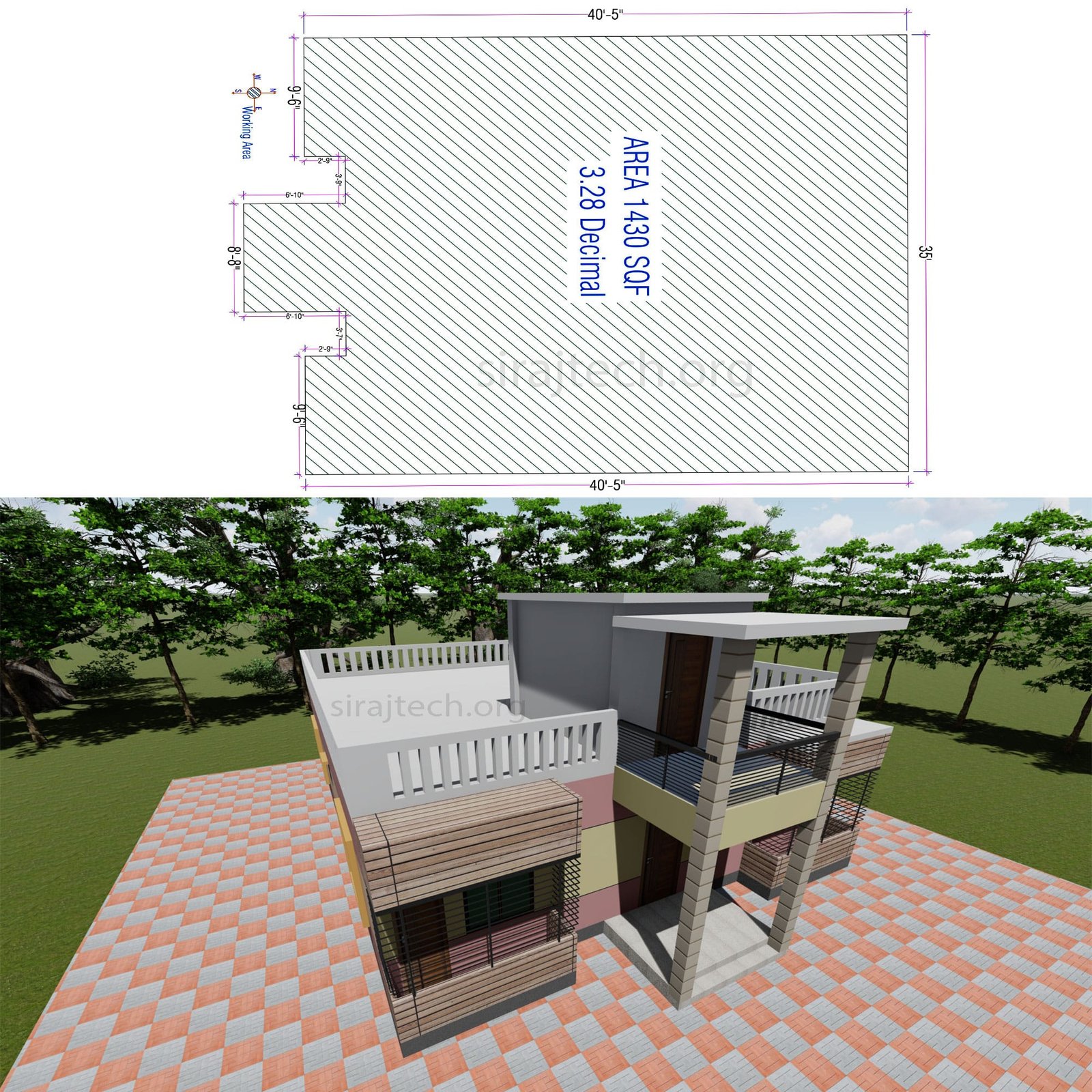 Modern 4 bedroom House Plans | কম খরচে একতলা বাড়ি 3