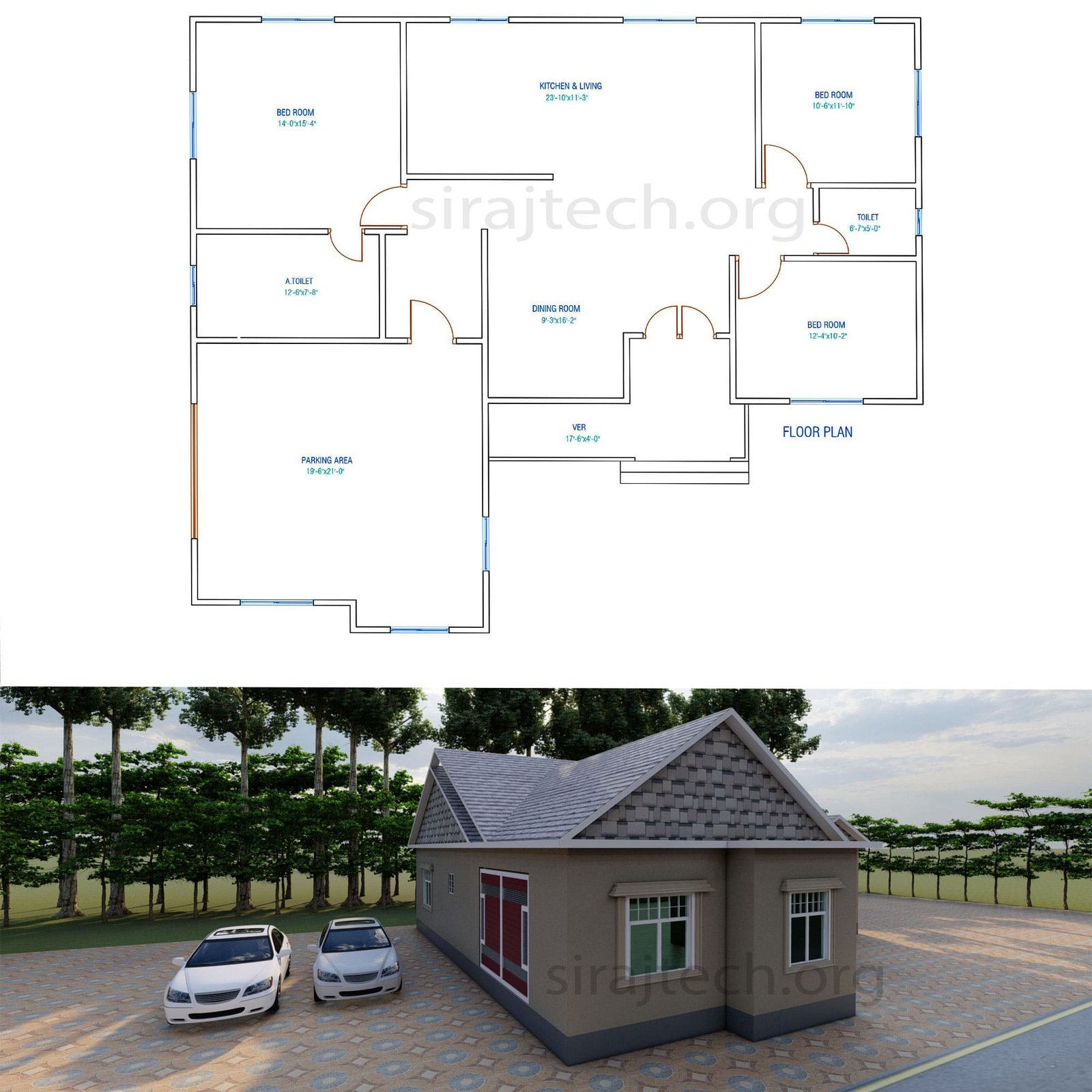 Low cost cottage design - ছোট বাড়ির ডিজাইন 2