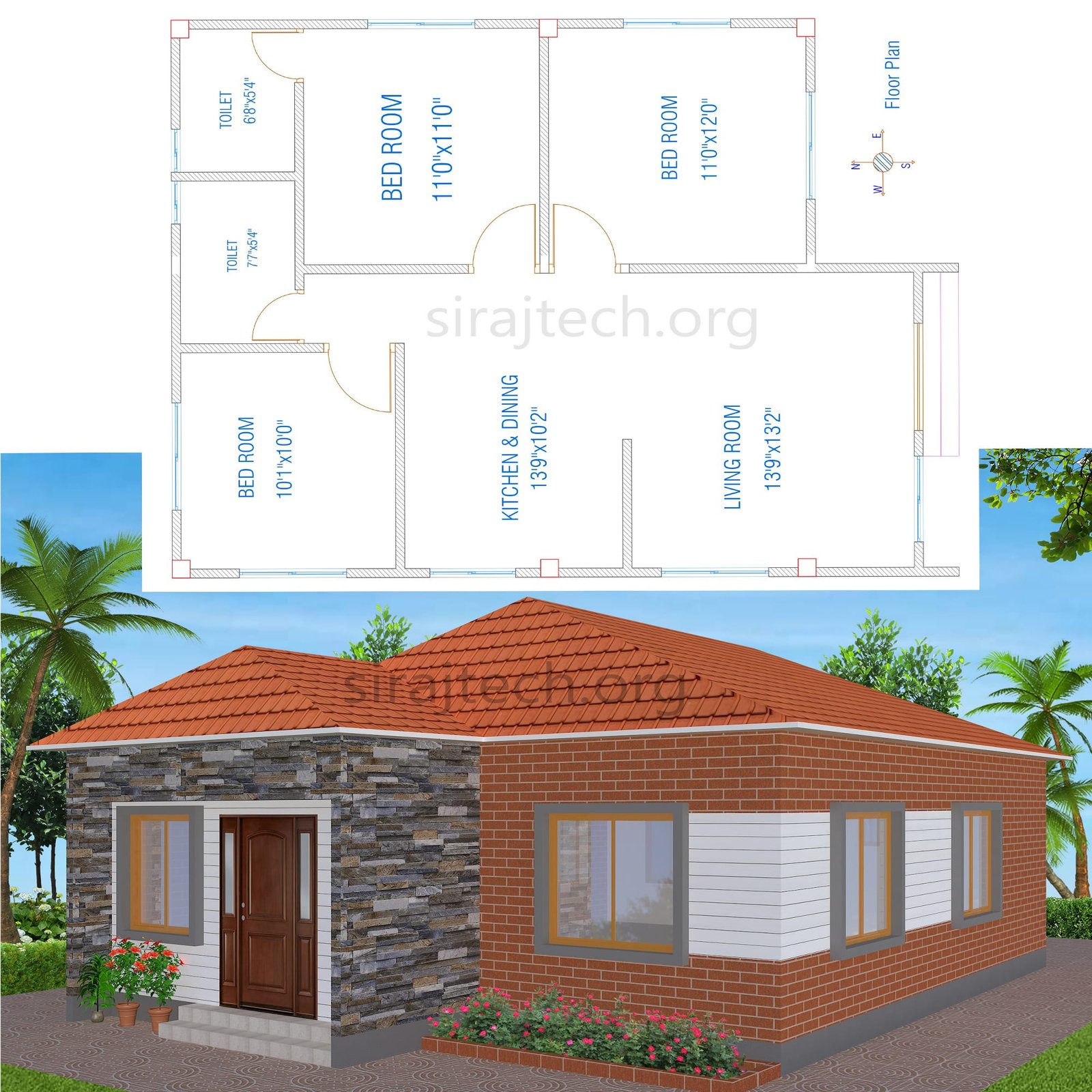 Simple house designs 3 bedrooms - তিন রুম বিশিষ্ট টিনশেড বাড়ি 2