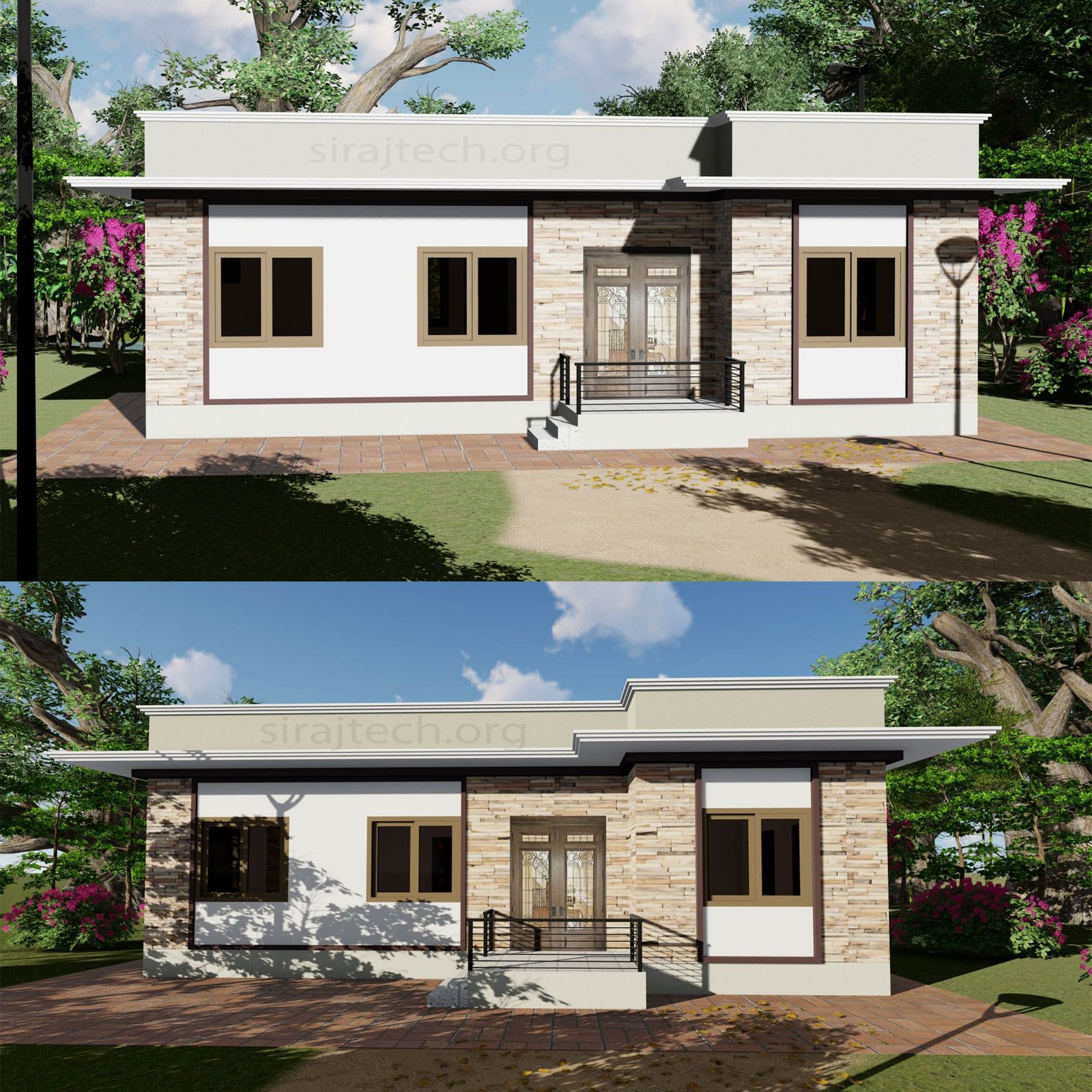 Low cost house design in Bangladesh - আধুনিক একতলা বাড়ির ডিজাইন 4