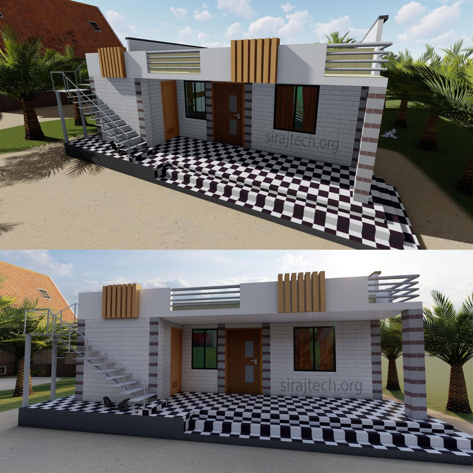Modern one story house plans - একতলা বাড়ির পরিকল্পনা 5