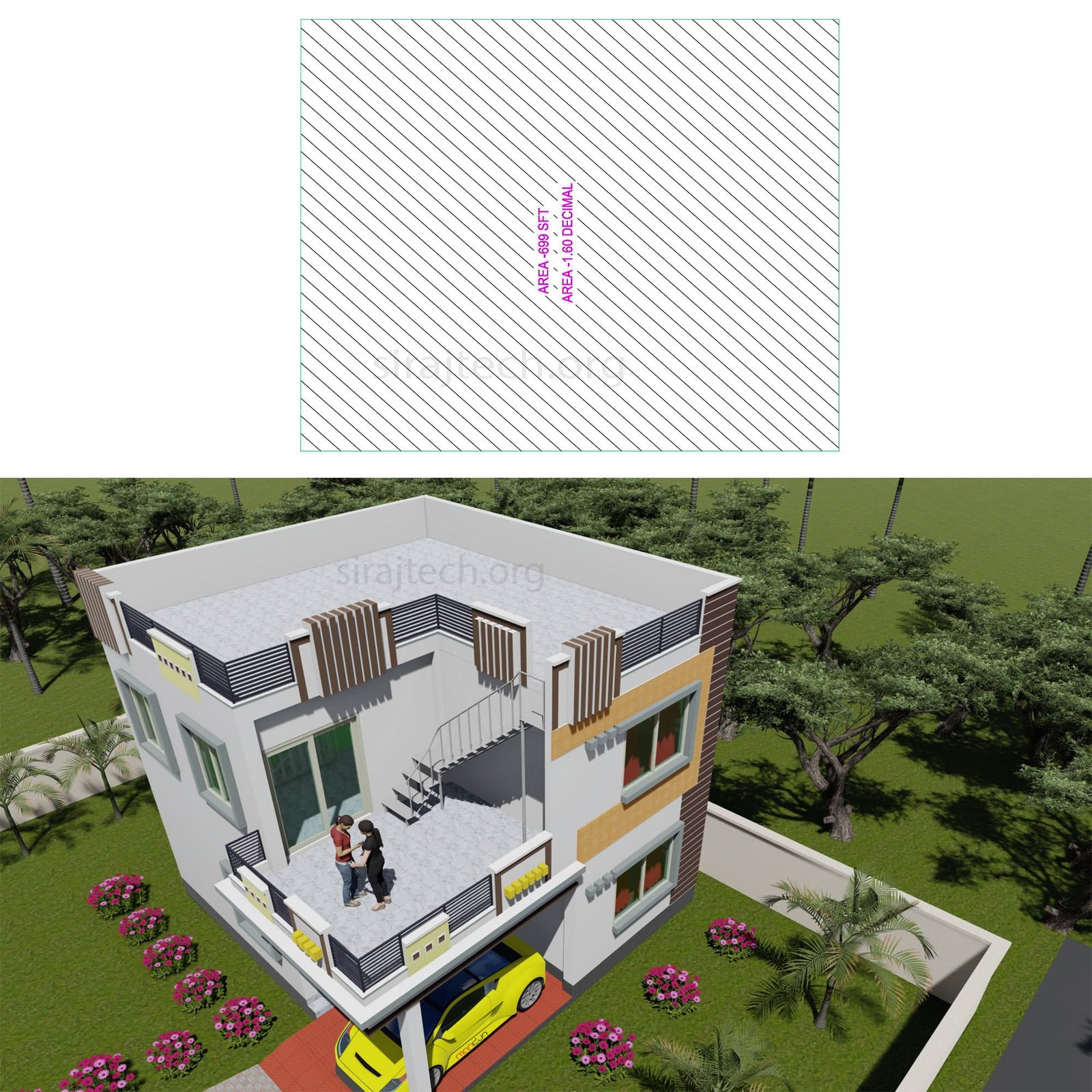 Small duplex house designs - ৩ রুমের ডুপ্লেক্স বাড়ির ডিজাইন 3