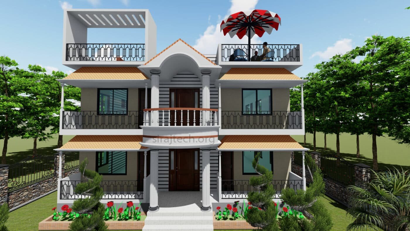 3bhk duplex house plan