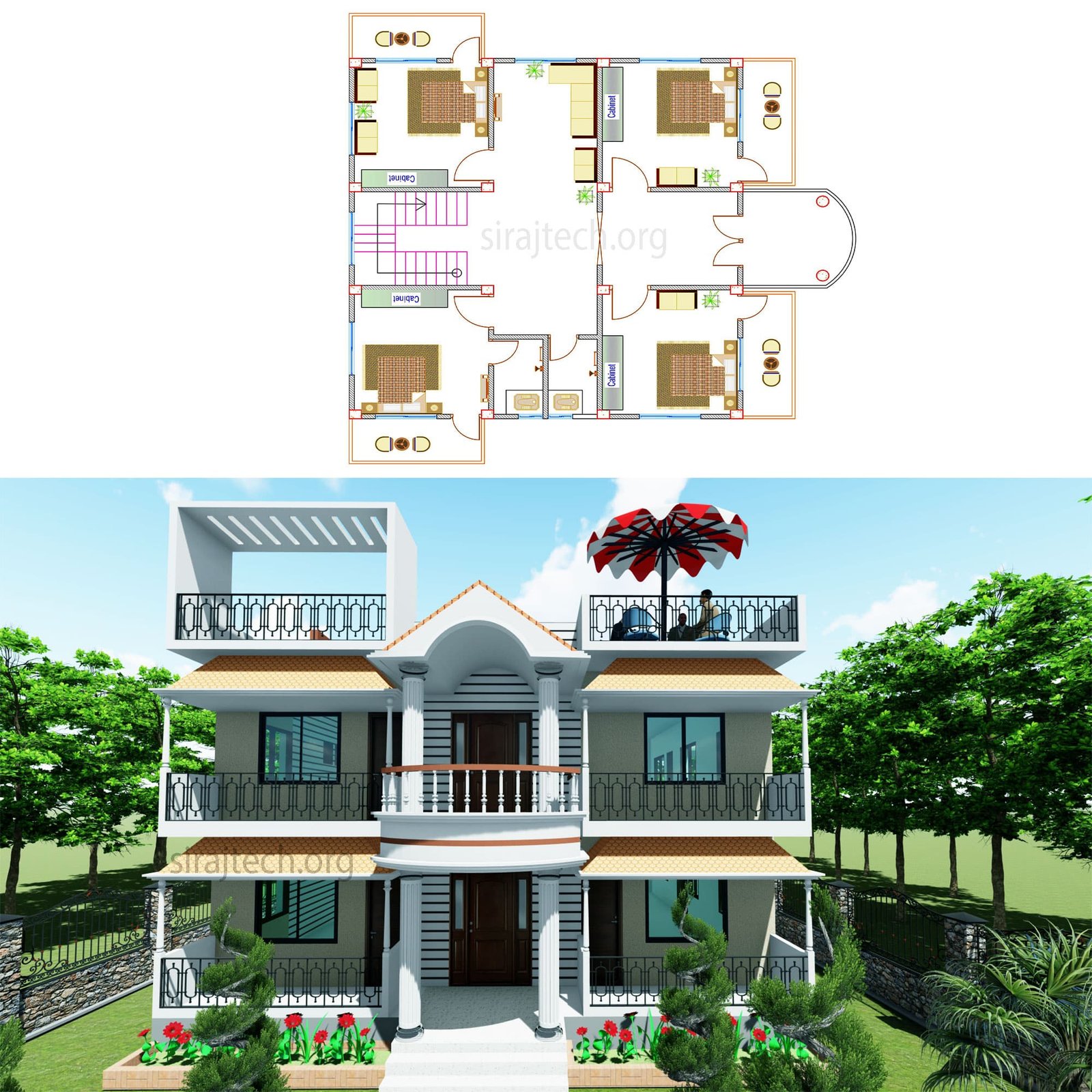 3bhk duplex house plan - কম খরচে ডুপ্লেক্স হাউস ডিজাইন