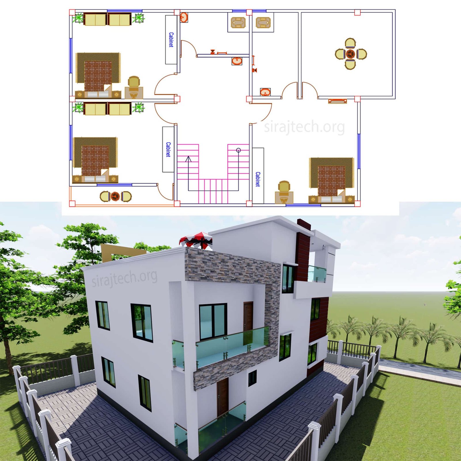 Duplex house in Bangladesh - চার রুমের ডুপ্লেক্স বাড়ি 3