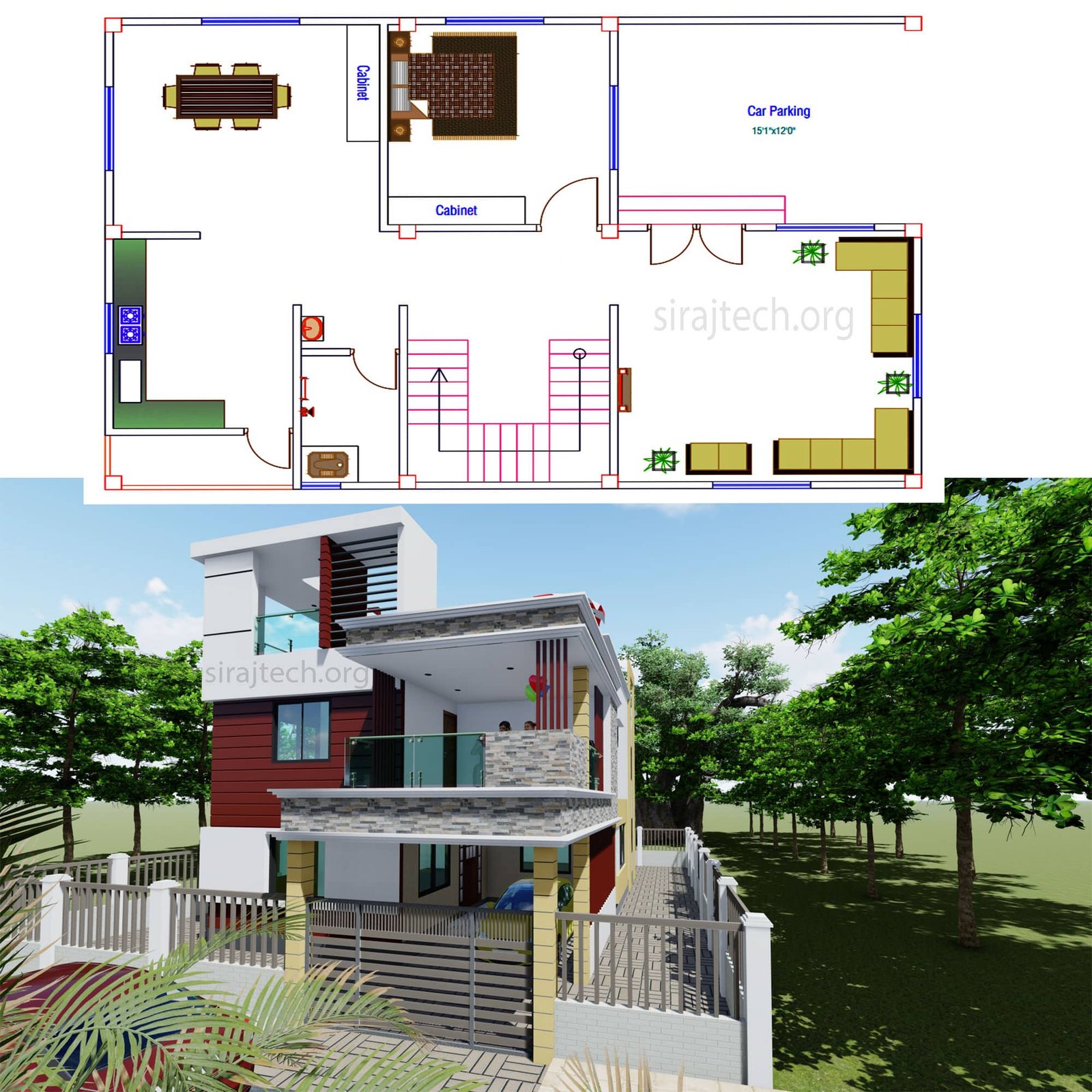 Duplex house in Bangladesh - চার রুমের ডুপ্লেক্স বাড়ি 2