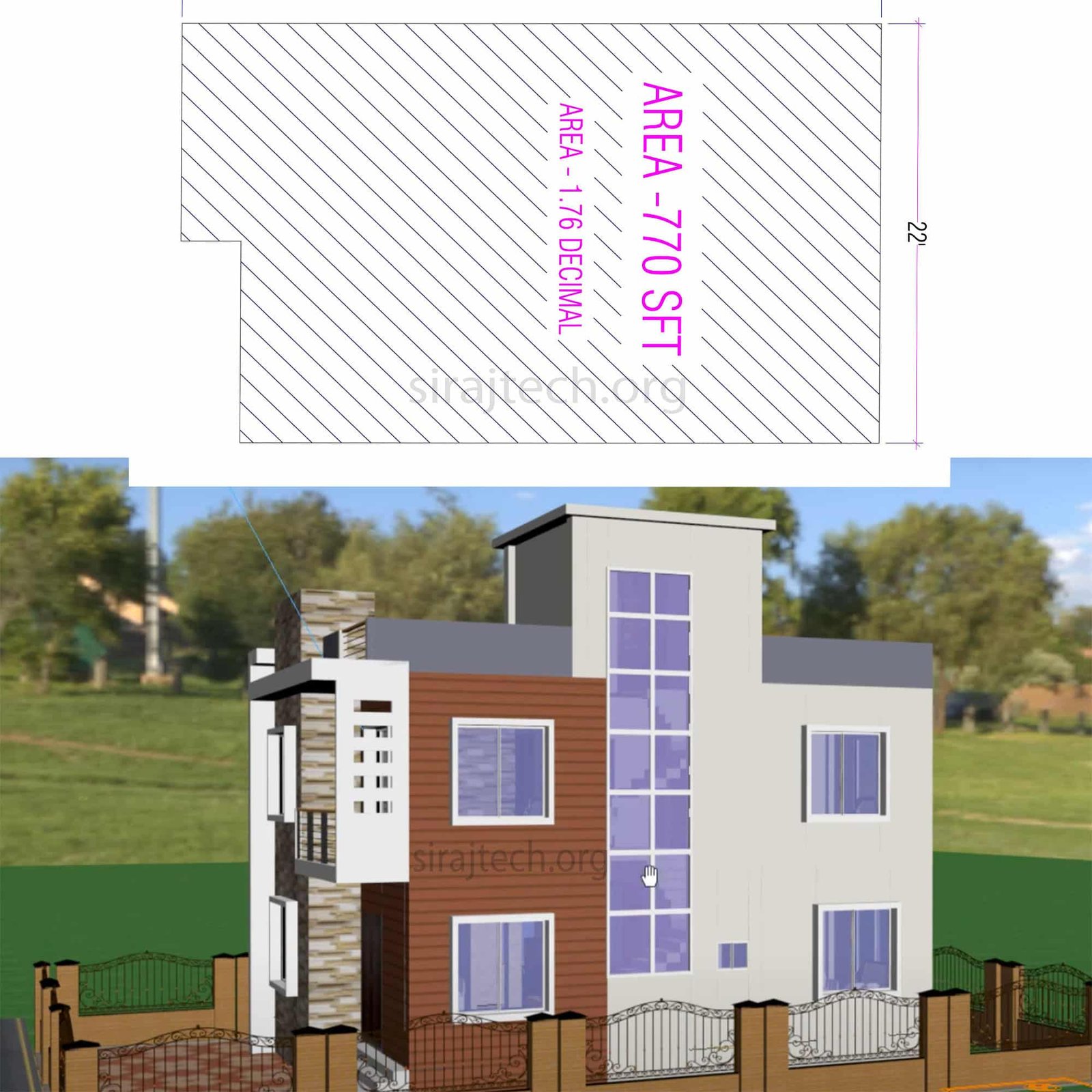 Duplex house exterior design - ৫ বেডরুমের বাড়ির ডিজাইন 4