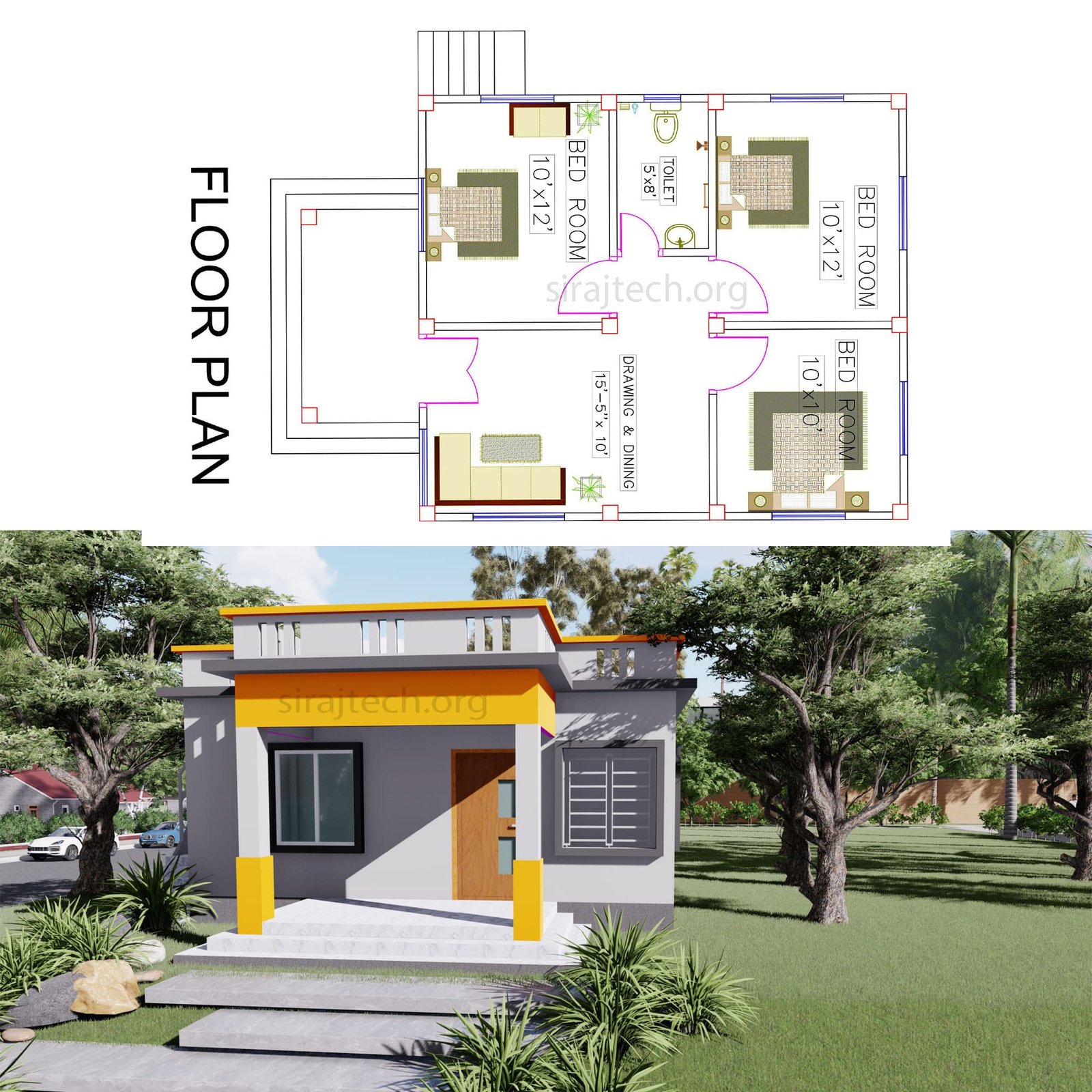 Low Cost House Design - আধুনিক ছোট ঘর নকশা ও ধারণা
