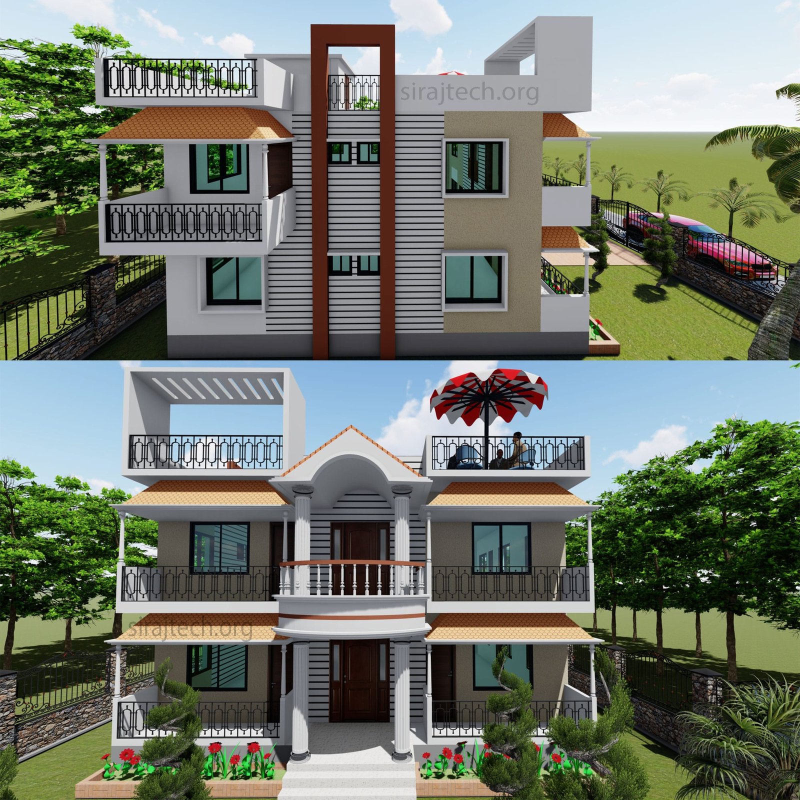 3bhk duplex house plan - কম খরচে ডুপ্লেক্স হাউস ডিজাইন 5