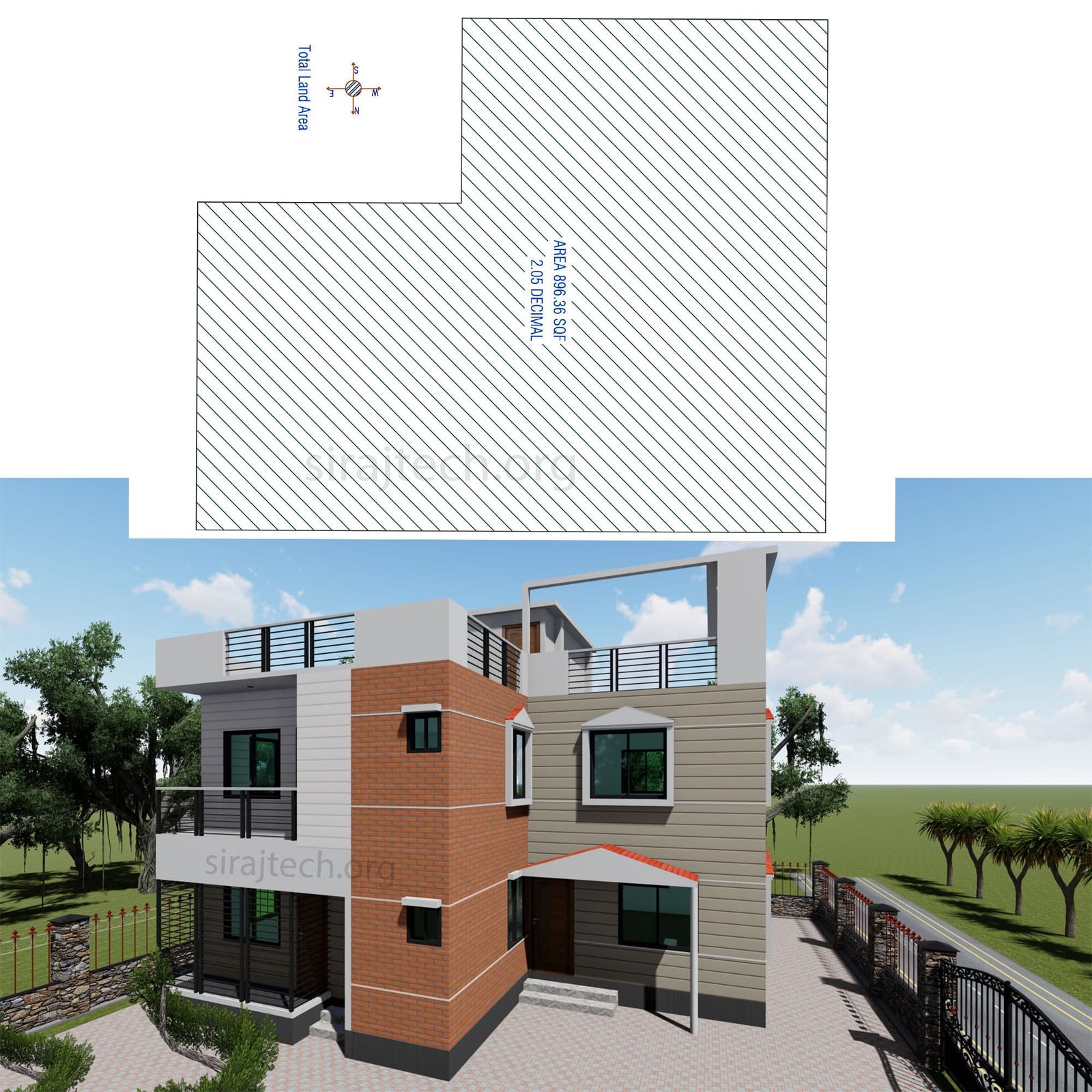 Modern 2 story house floor plans - ডুপ্লেক্স বাড়ির ডিজাইন 3