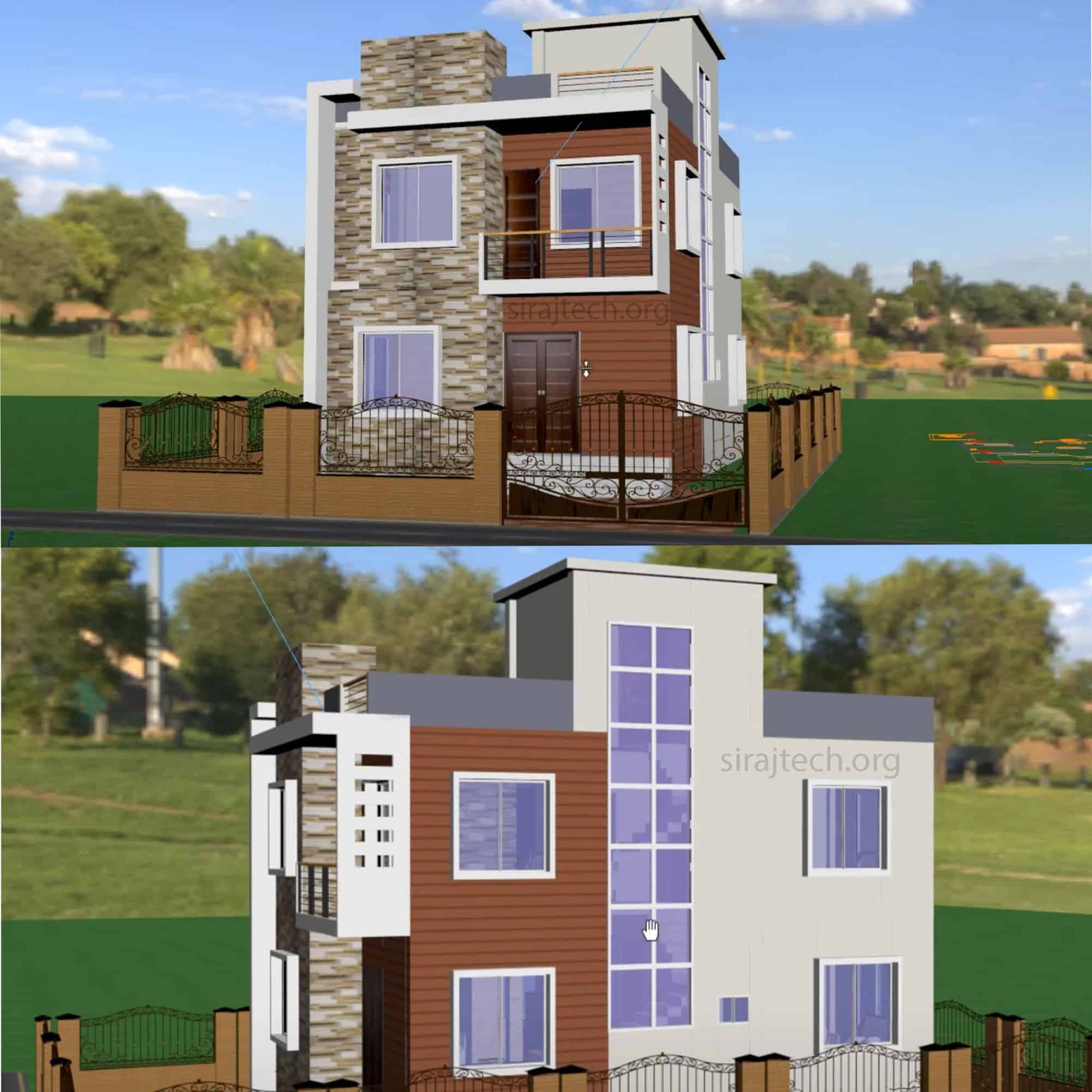 Duplex house exterior design - ৫ বেডরুমের বাড়ির ডিজাইন 5