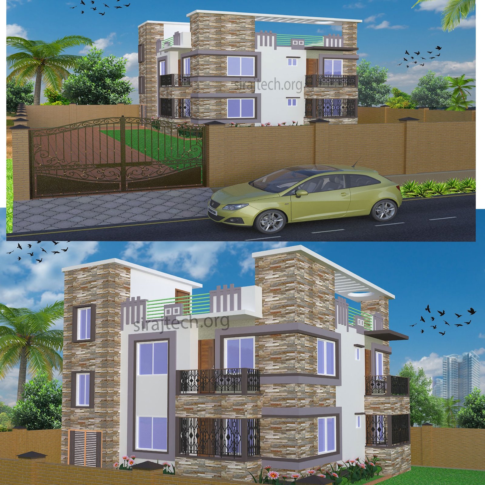 Two Storey Modern House Designs - ডুপ্লেক্স বাড়ির ডিজাইন ও খরচ 5