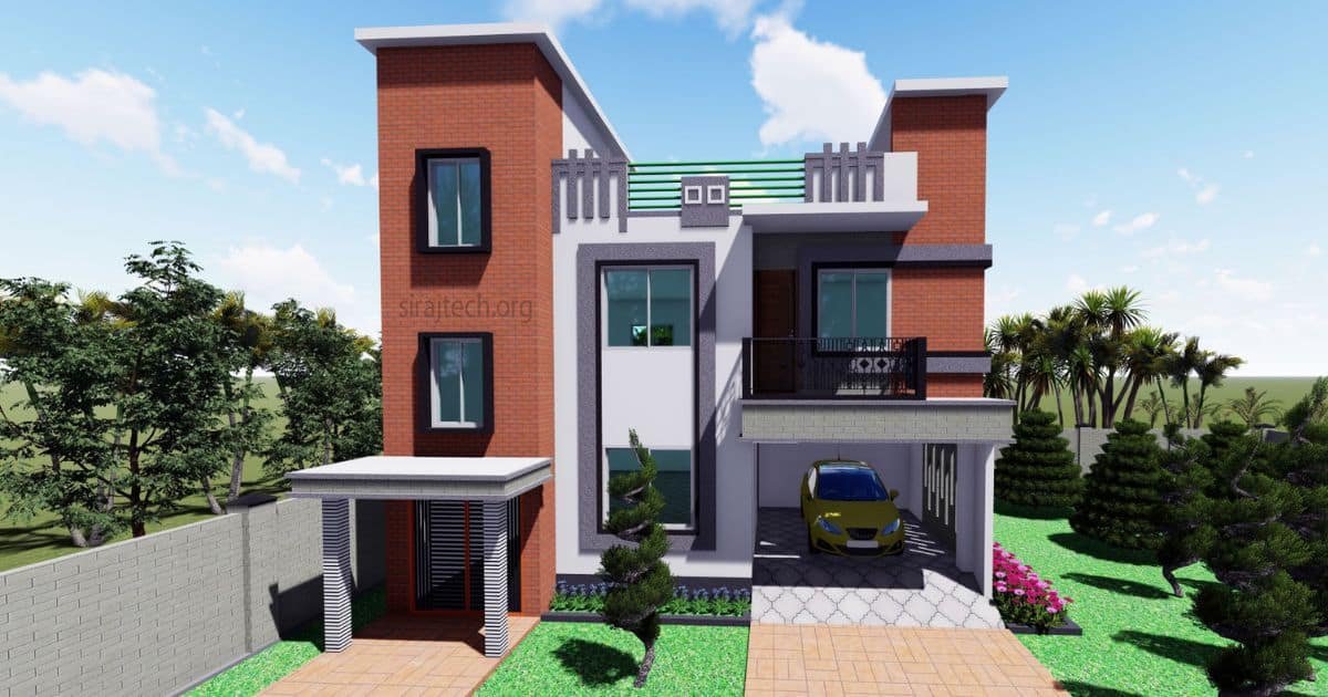 Two Storey Modern House Designs - ডুপ্লেক্স বাড়ির ডিজাইন ও খরচ 6