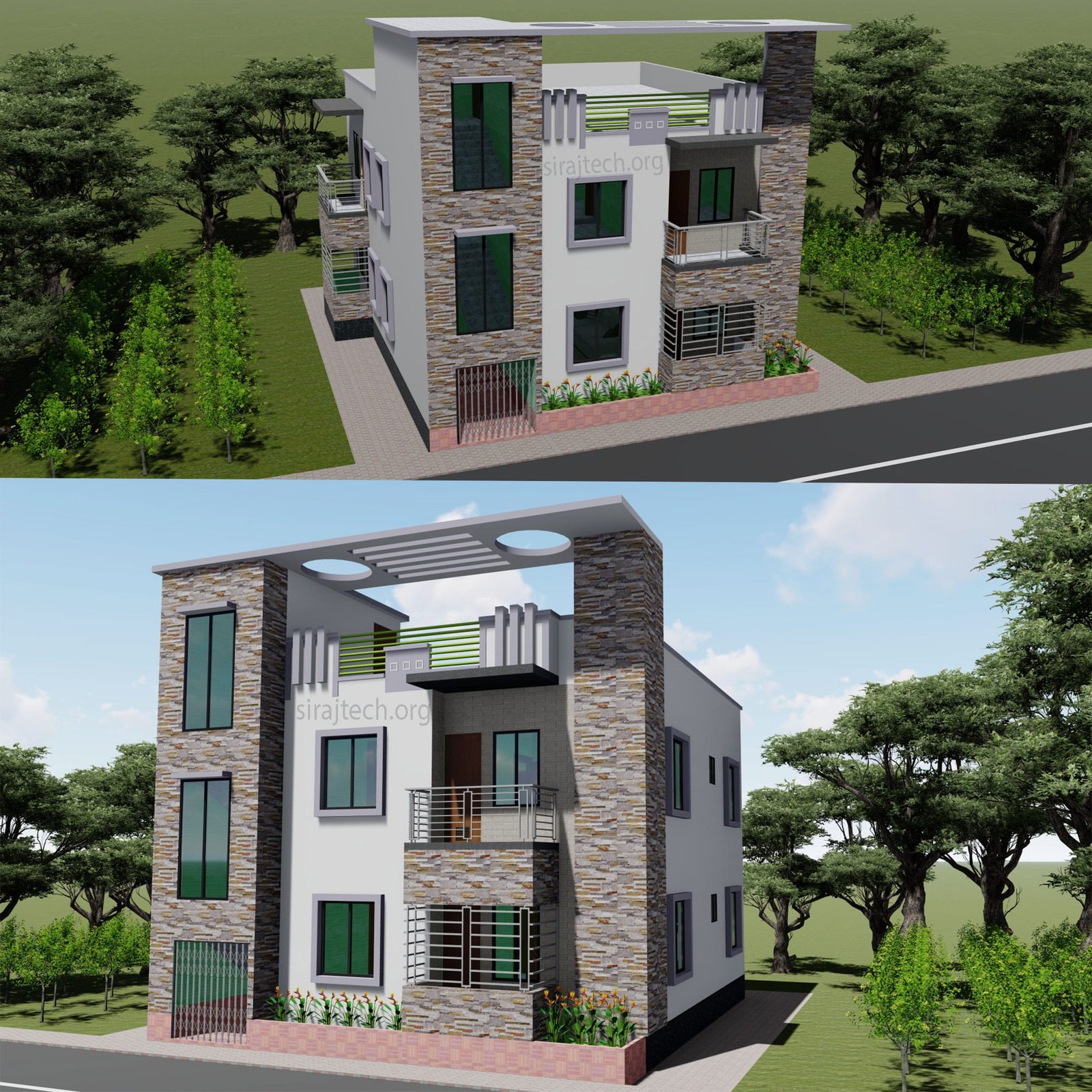 Modern house design 2 storey - ২ তলা বাড়ির ডিজাইন ও নকশা 5