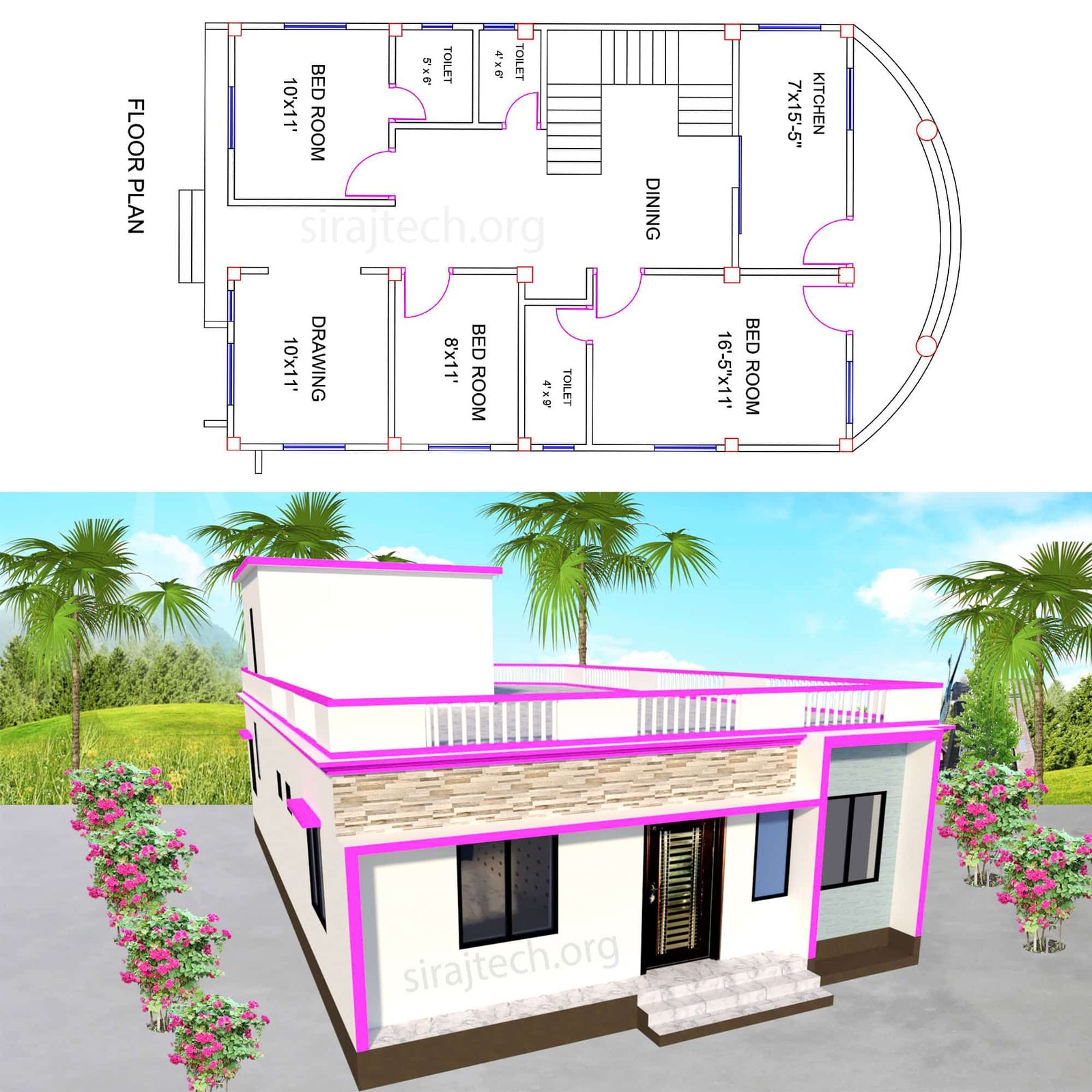 New model house plan - স্বপ্নের বাড়ির ডিজাইন 2