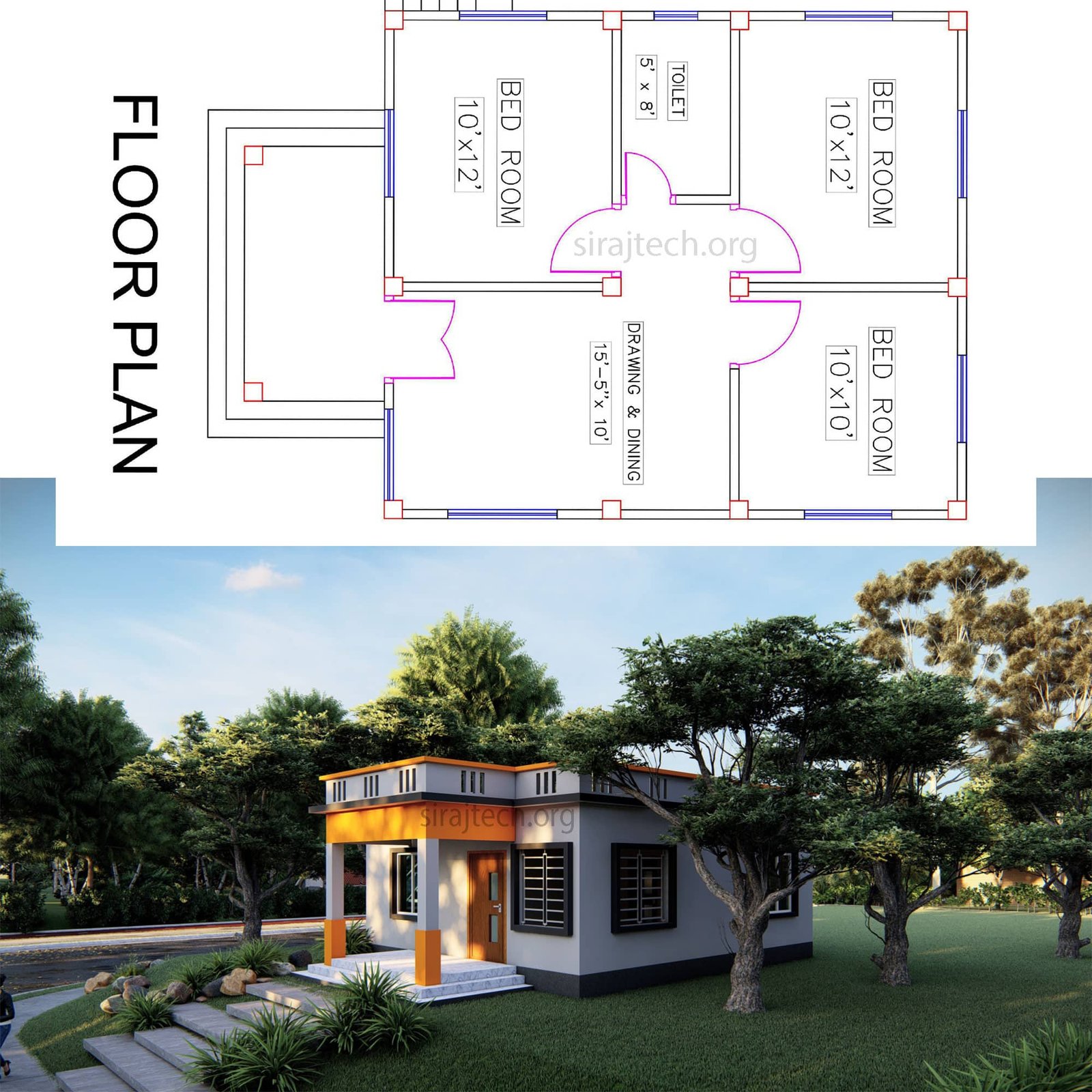 Low Cost House Design - আধুনিক ছোট ঘর নকশা ও ধারণা 4