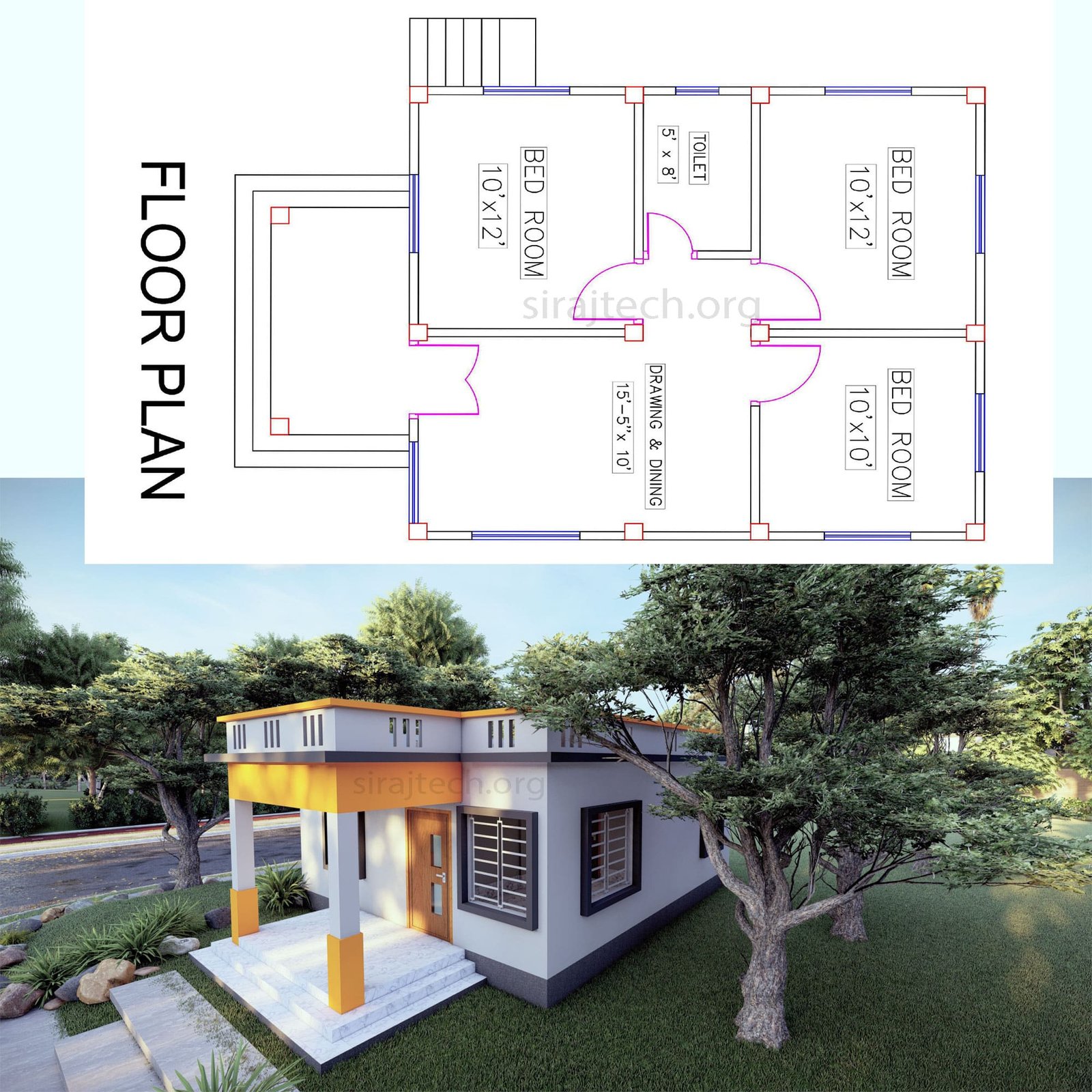 Low Cost House Design - আধুনিক ছোট ঘর নকশা ও ধারণা 2